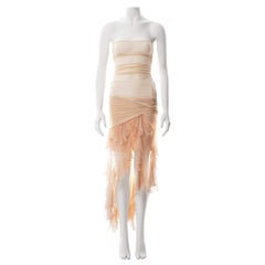 Christian Dior by John Galliano peach silk strapless dress, ss 2004
