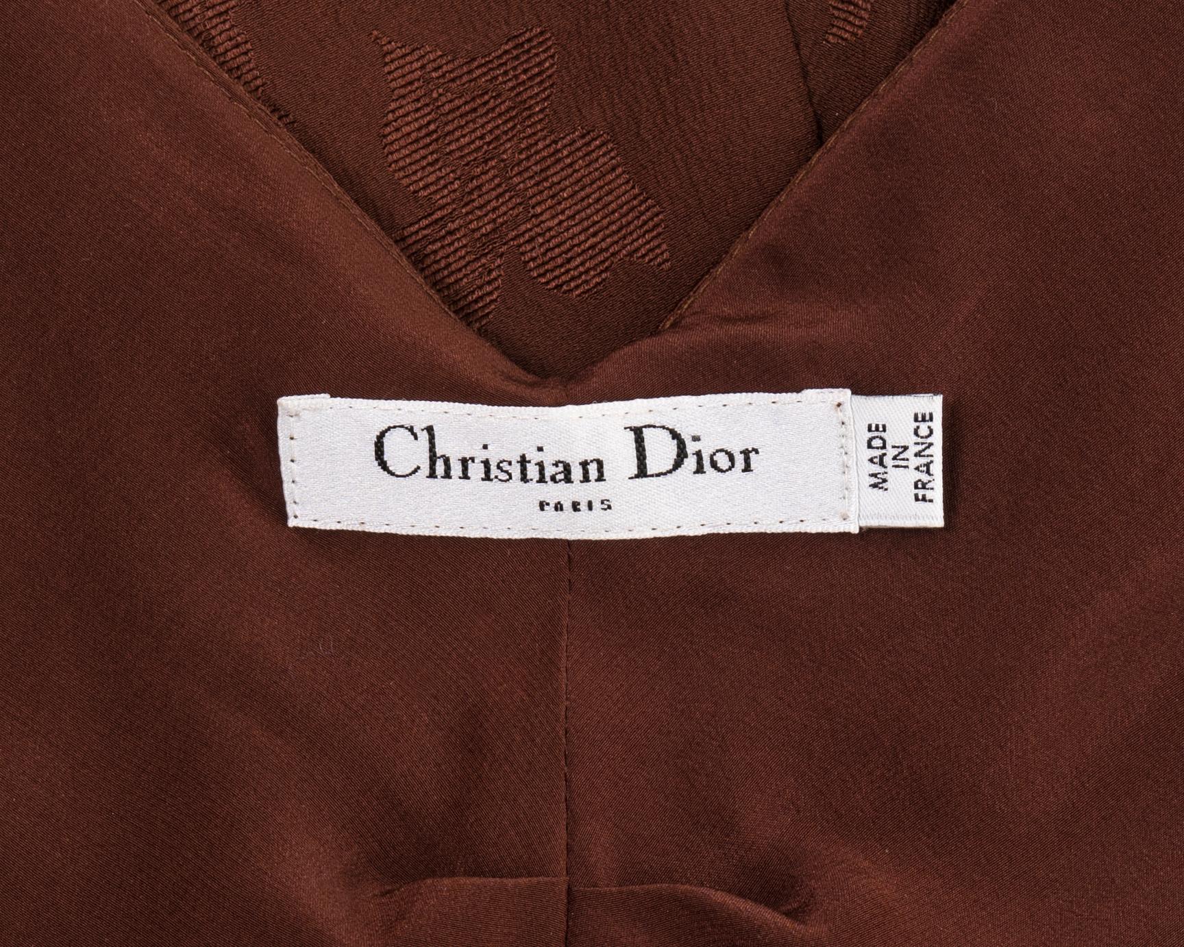 Christian Dior by John Galliano pearl beaded brown silk cocktail dress, ss 2008 For Sale 8
