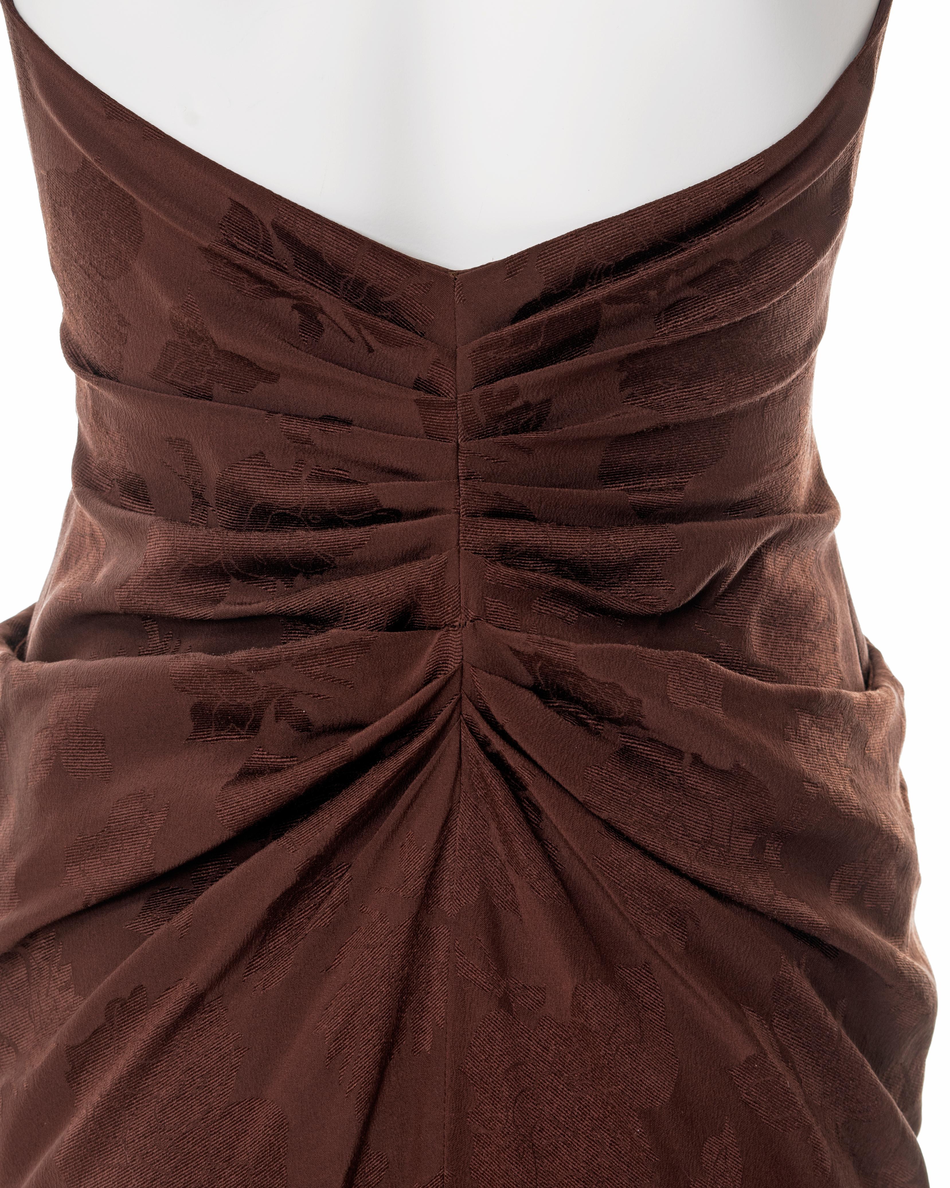 Christian Dior by John Galliano pearl beaded brown silk cocktail dress, ss 2008 For Sale 5