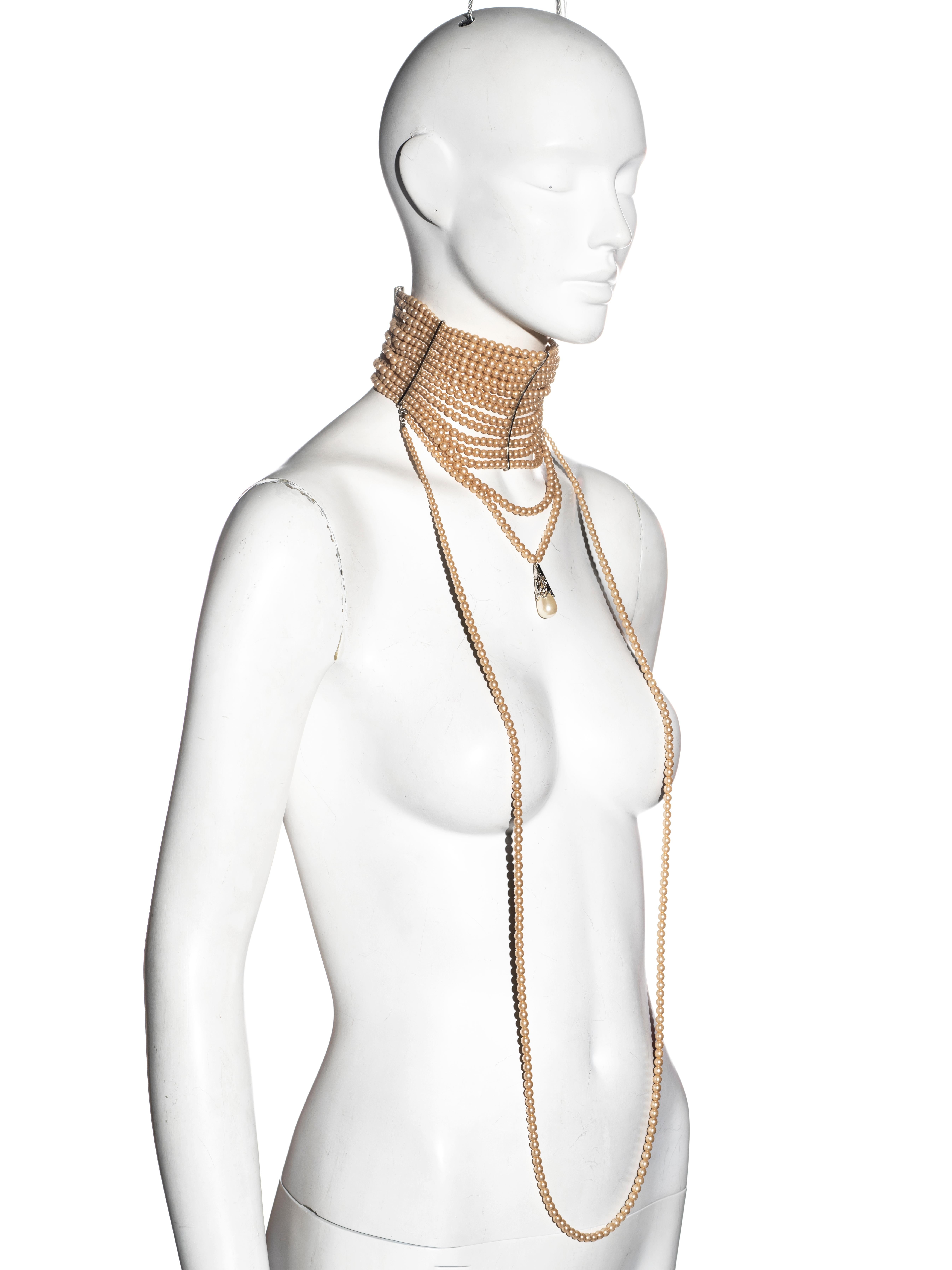 Women's Christian Dior by John Galliano pearl choker necklace, ss 1998