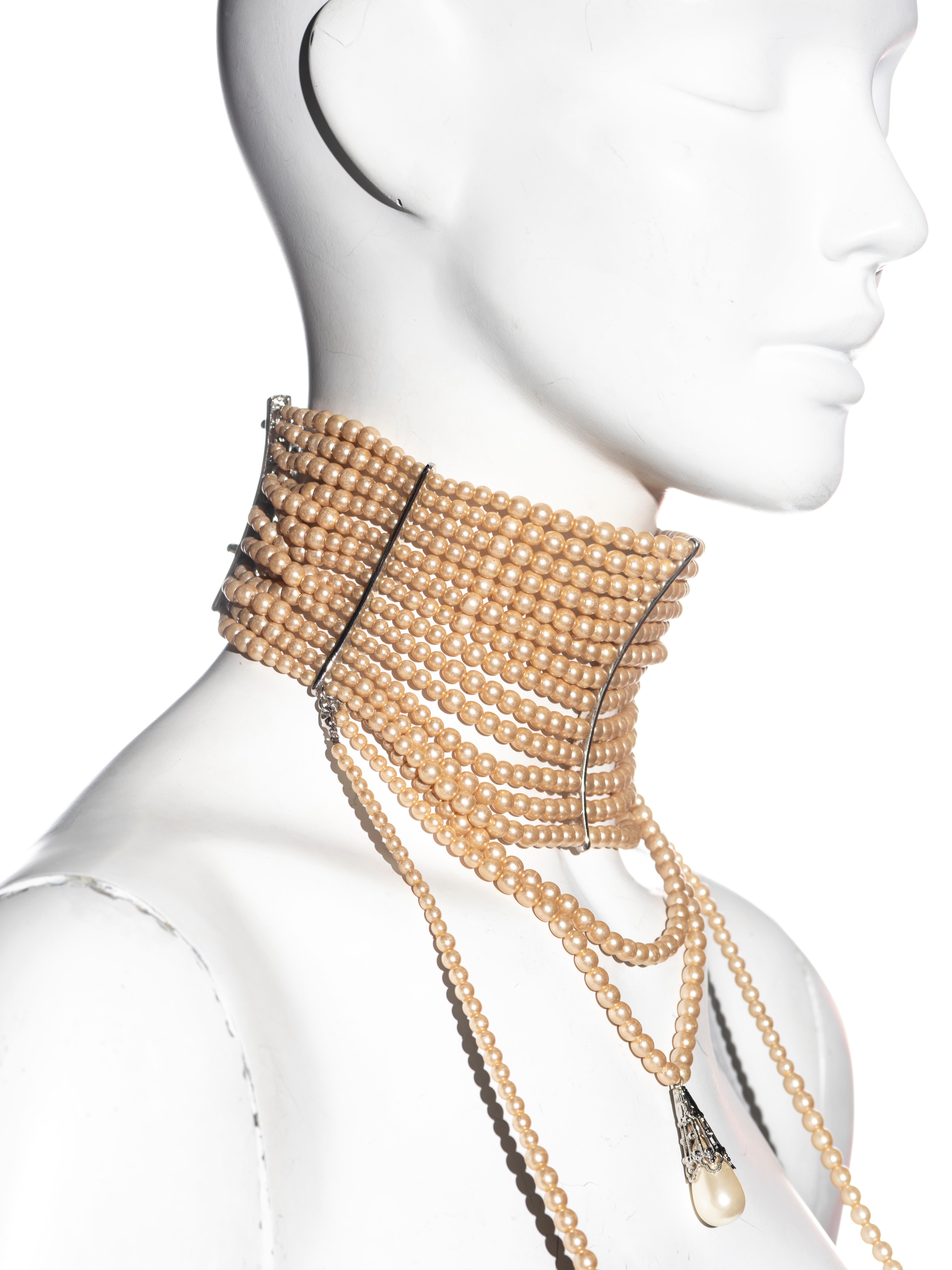Christian Dior by John Galliano pearl choker necklace, ss 1998 1
