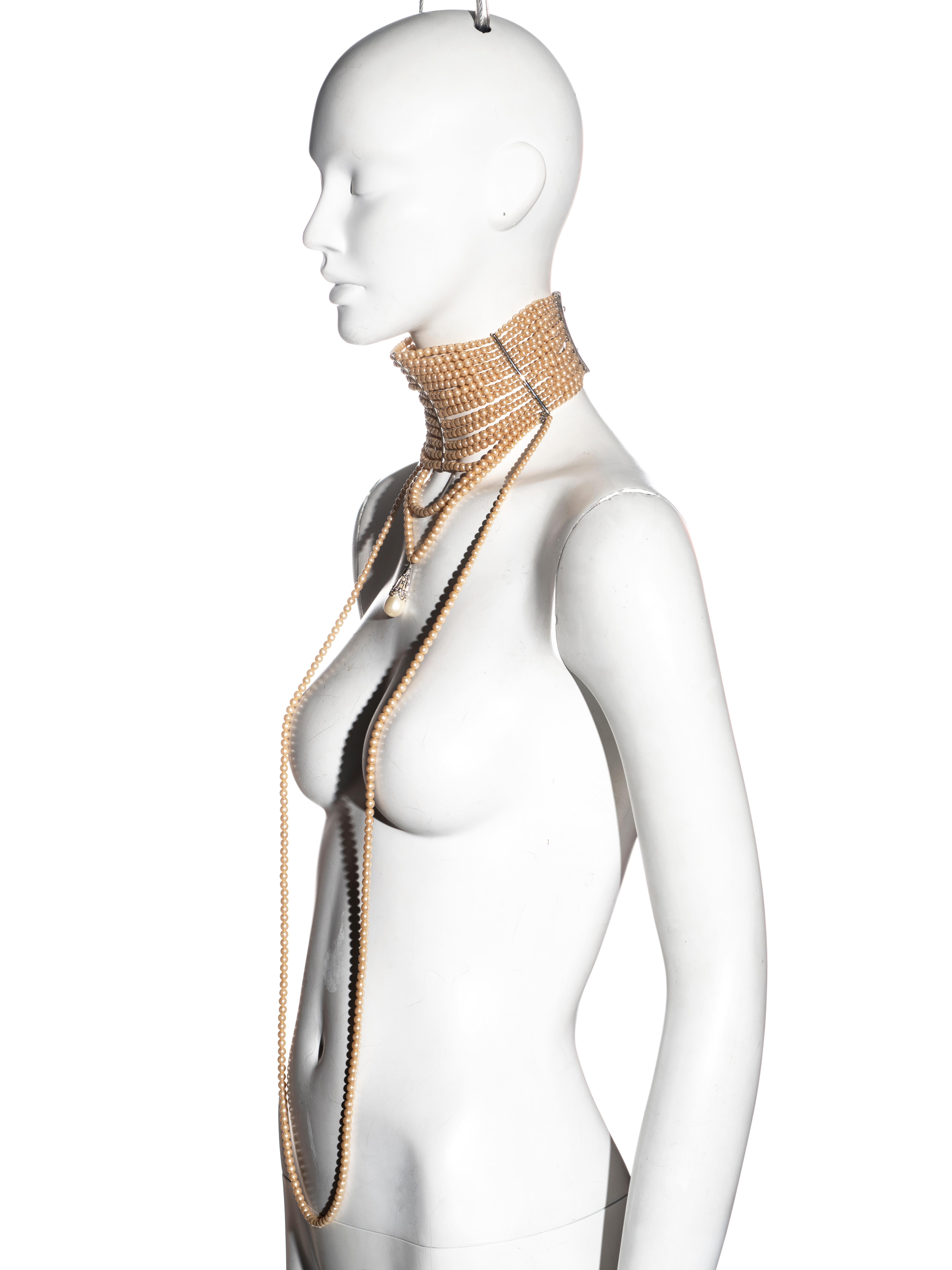 Christian Dior by John Galliano pearl choker necklace, ss 1998 2