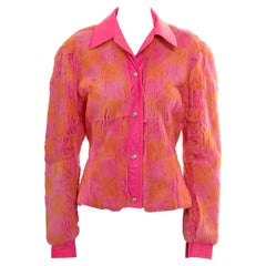 Christian Dior by John Galliano Hemdjacke aus rosa und orangefarbenem Pelz, H/W 2001