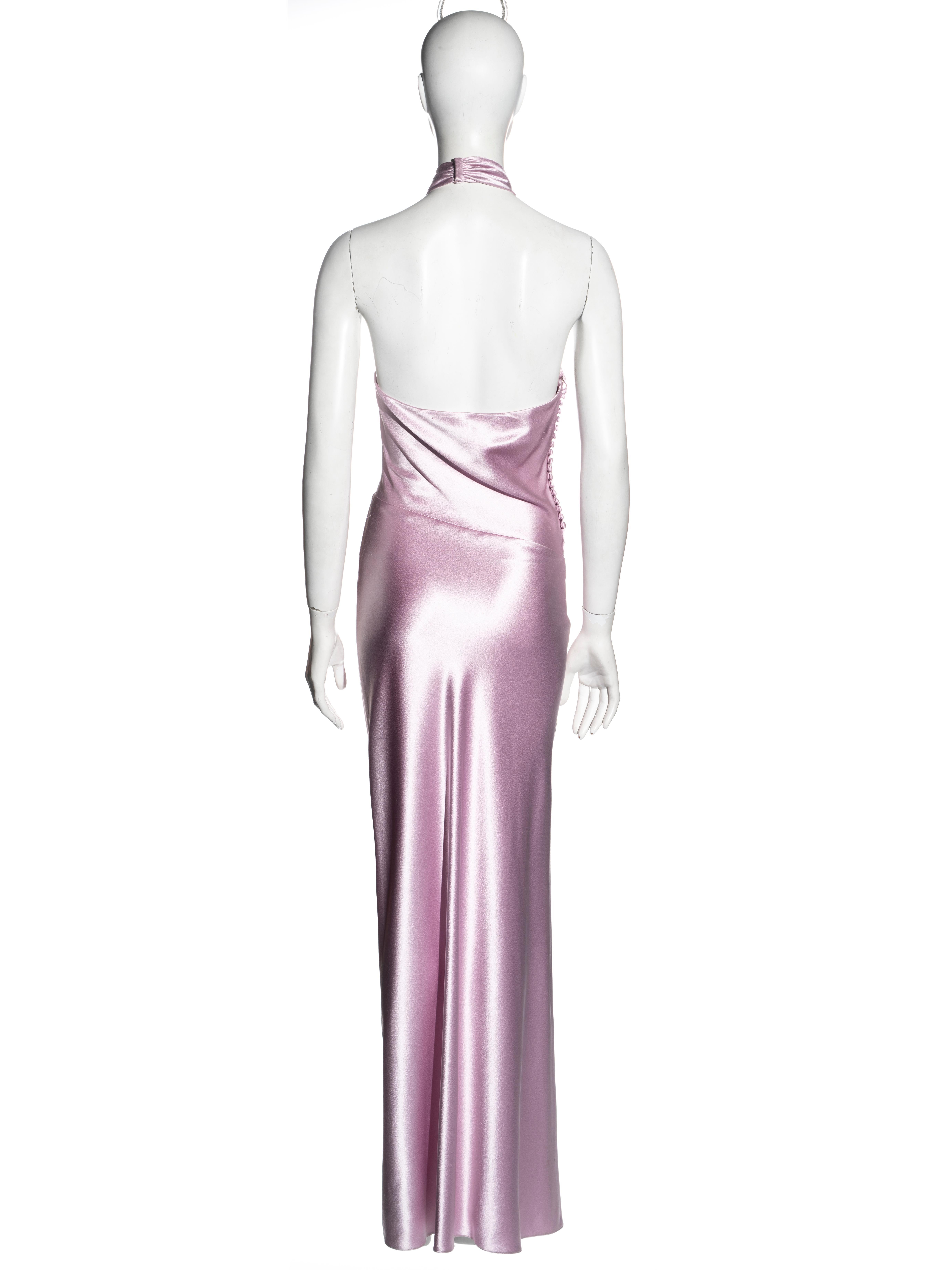 Christian Dior by John Galliano pink bias cut silk evening dress, fw 2003 2