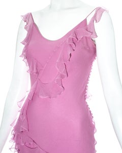 Christian Dior by John Galliano pink chiffon ruffled mini dress, ss 2005
