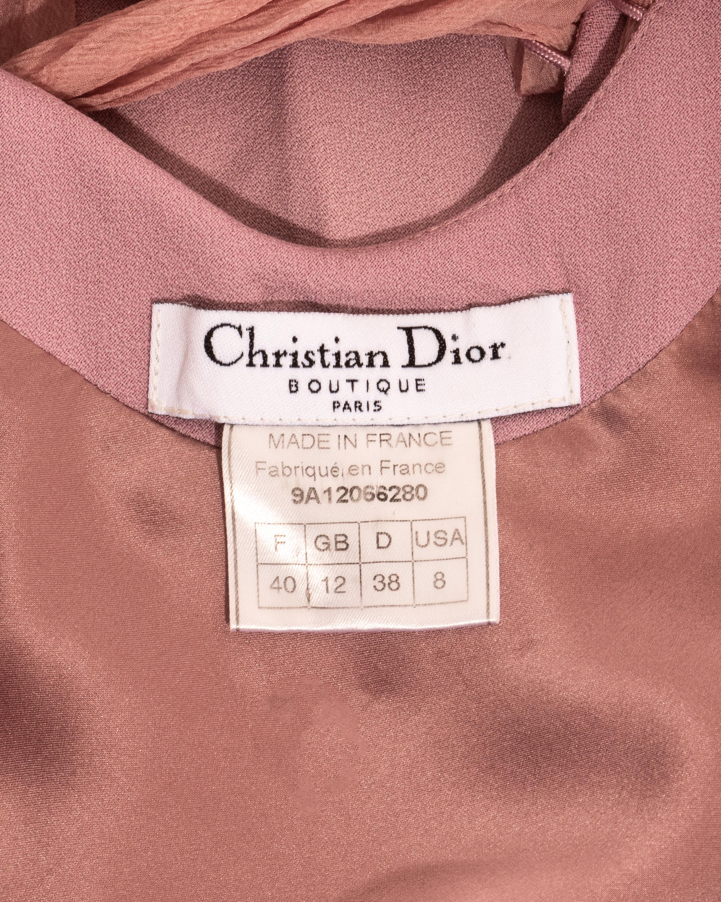 Women's Christian Dior by John Galliano pink crepe halter-neck lace up dress, fw 1999 For Sale