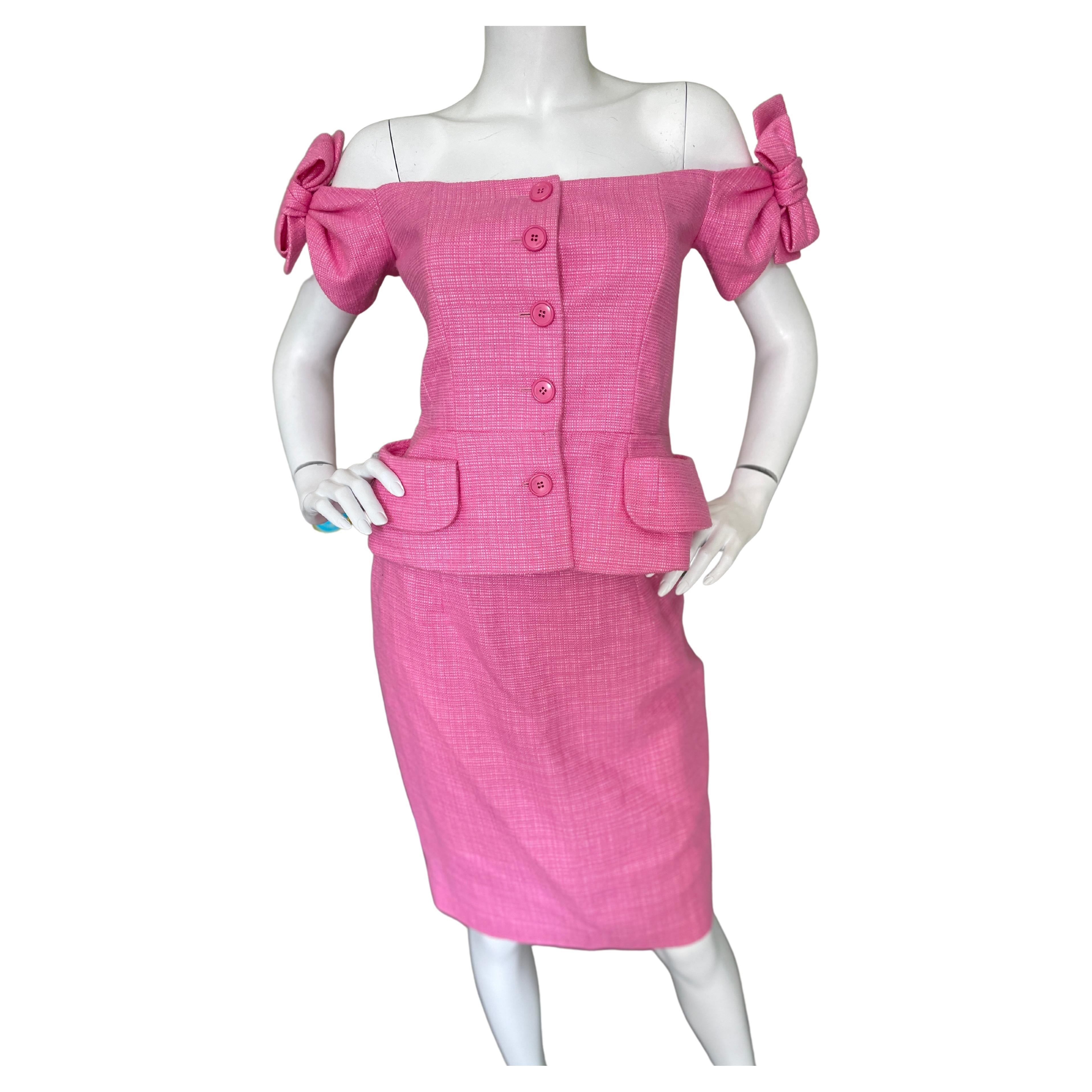 Christian Dior by John Galliano Pink "Eva" Skirt Suit Resort 2011 Size 40