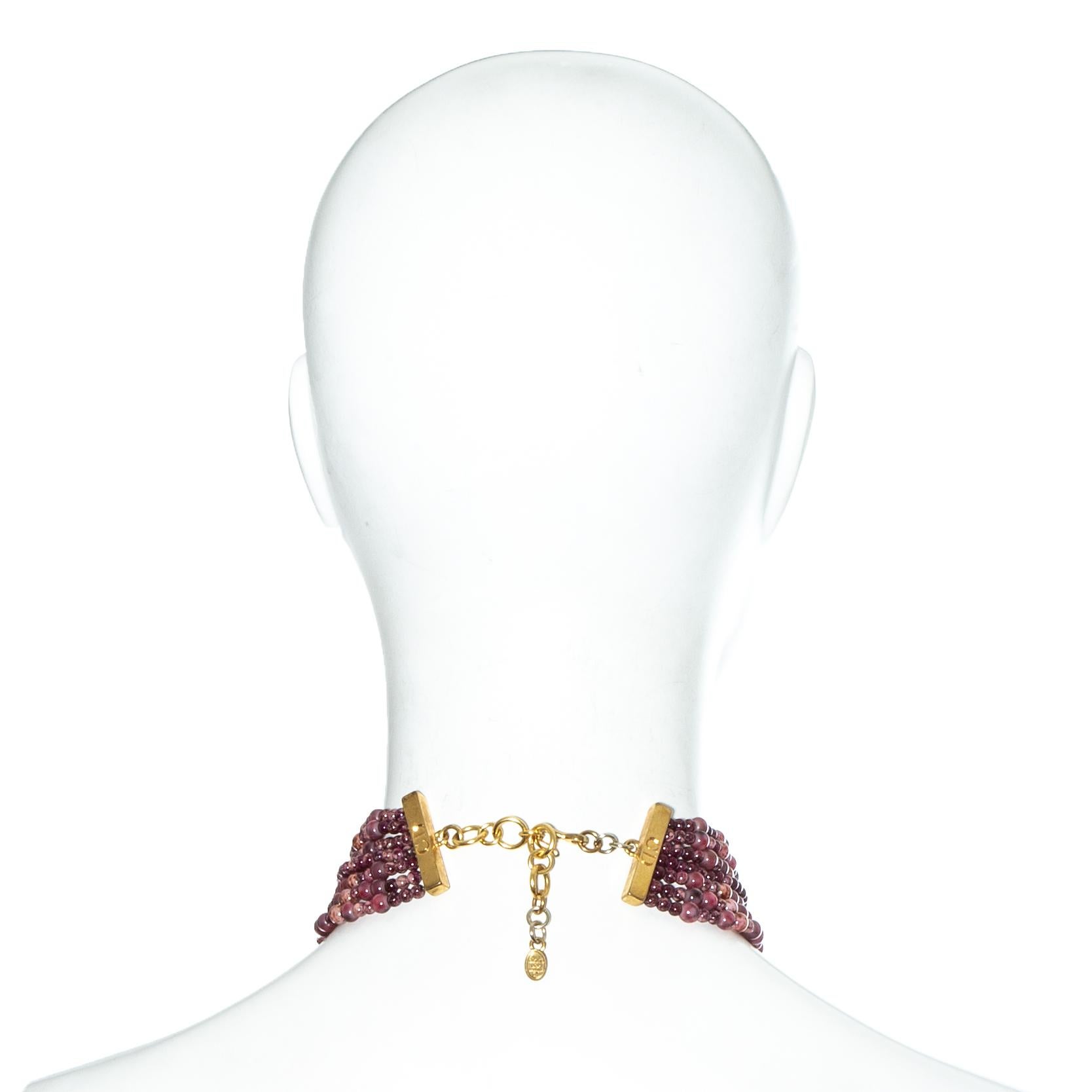 Christian Dior by John Galliano pink marble glass bead choker necklace, fw 1999 1