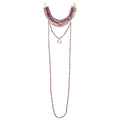 Christian Dior by John Galliano pink marble glass bead choker necklace, fw 1999
