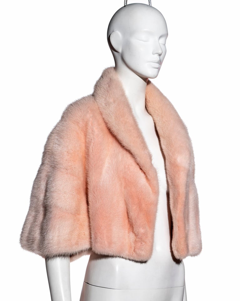 Christian Dior by John Galliano pink mink fur cropped bolero jacket, fw 1997 In Excellent Condition For Sale In London, GB