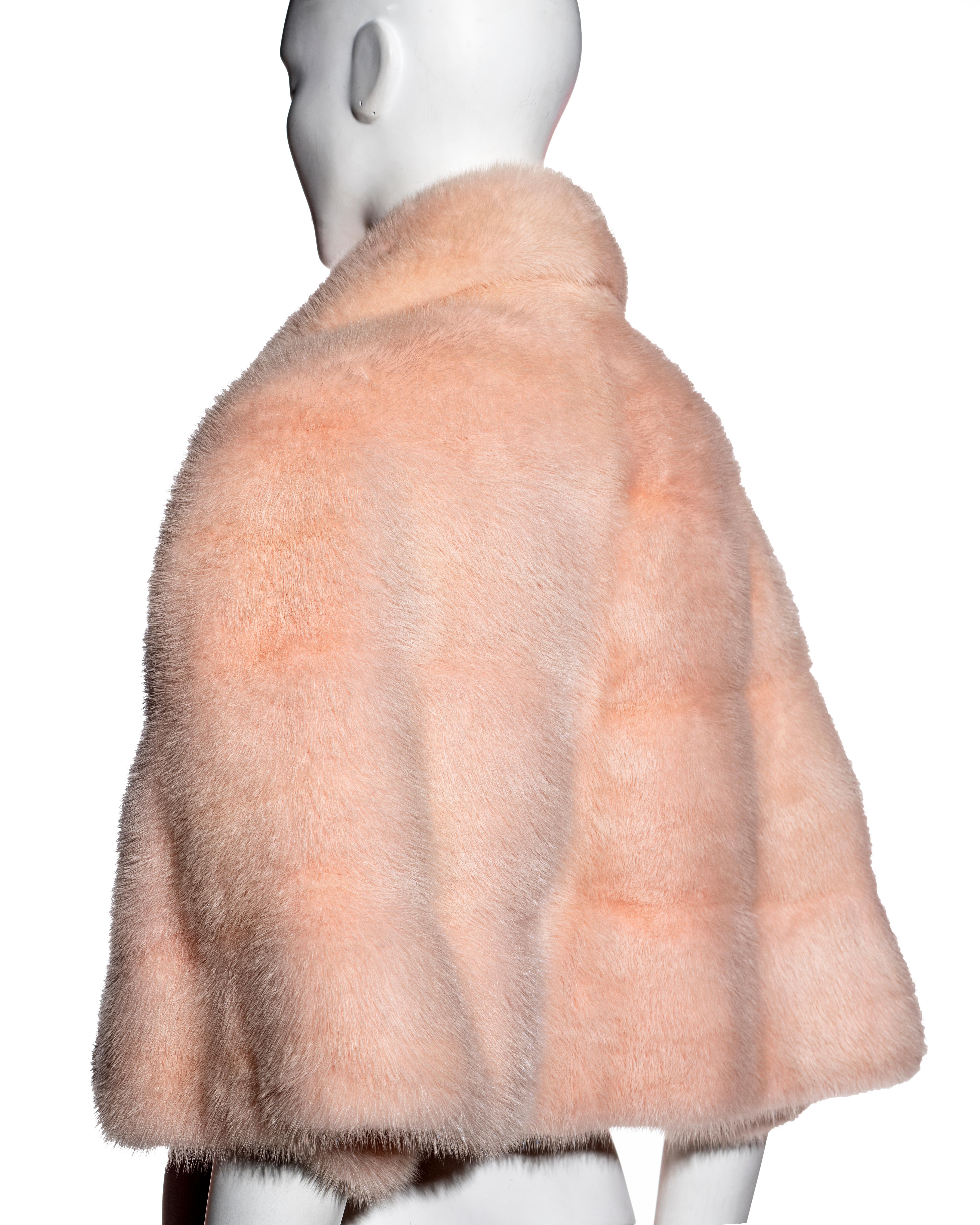 Christian Dior by John Galliano pink mink fur cropped bolero jacket, fw 1997 For Sale 2