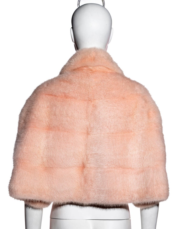 Christian Dior by John Galliano pink mink fur cropped bolero jacket, fw 1997 For Sale 3