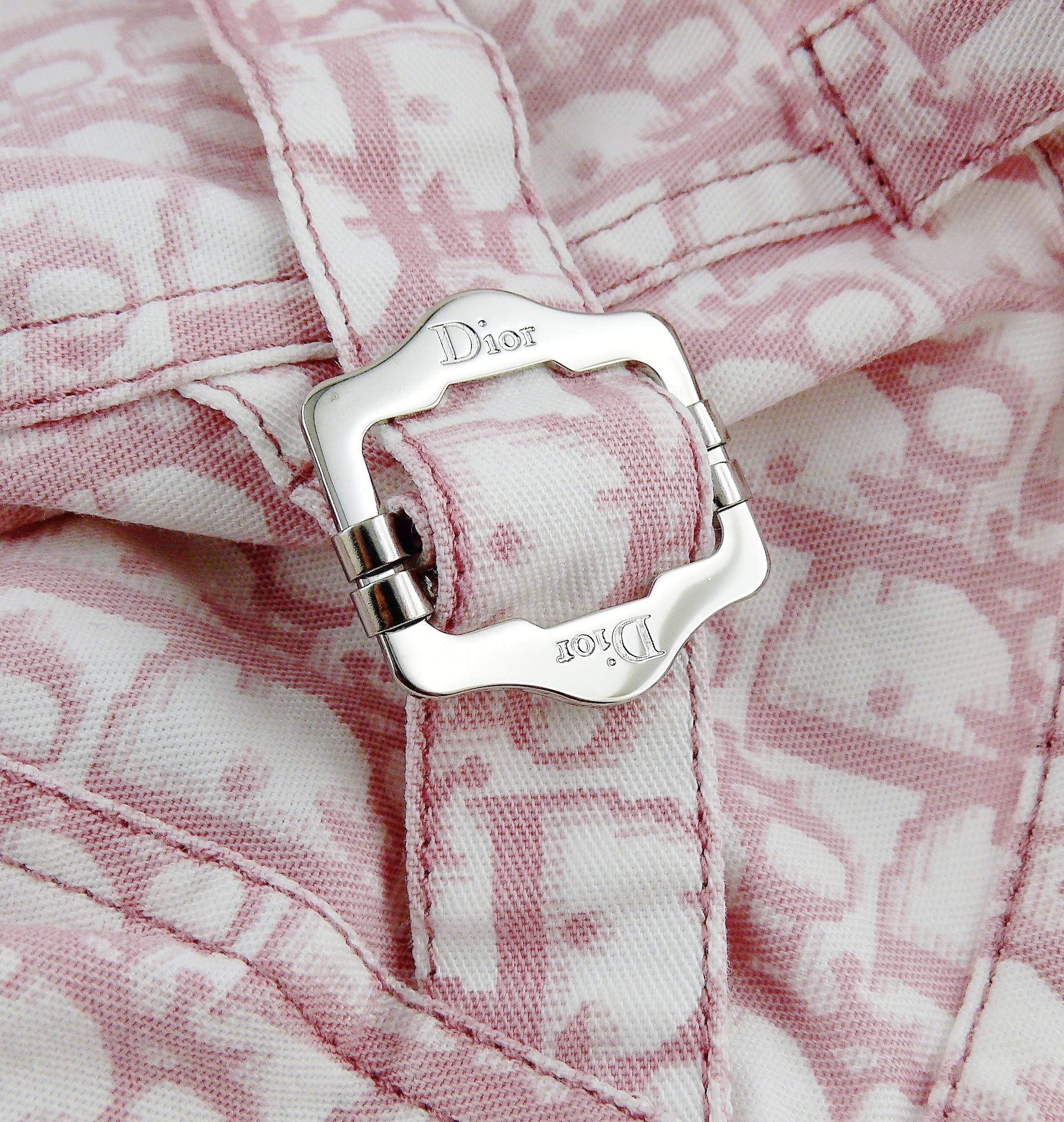 Christian Dior by John Galliano Pink Monogram Denim Jacket US Size 10 1