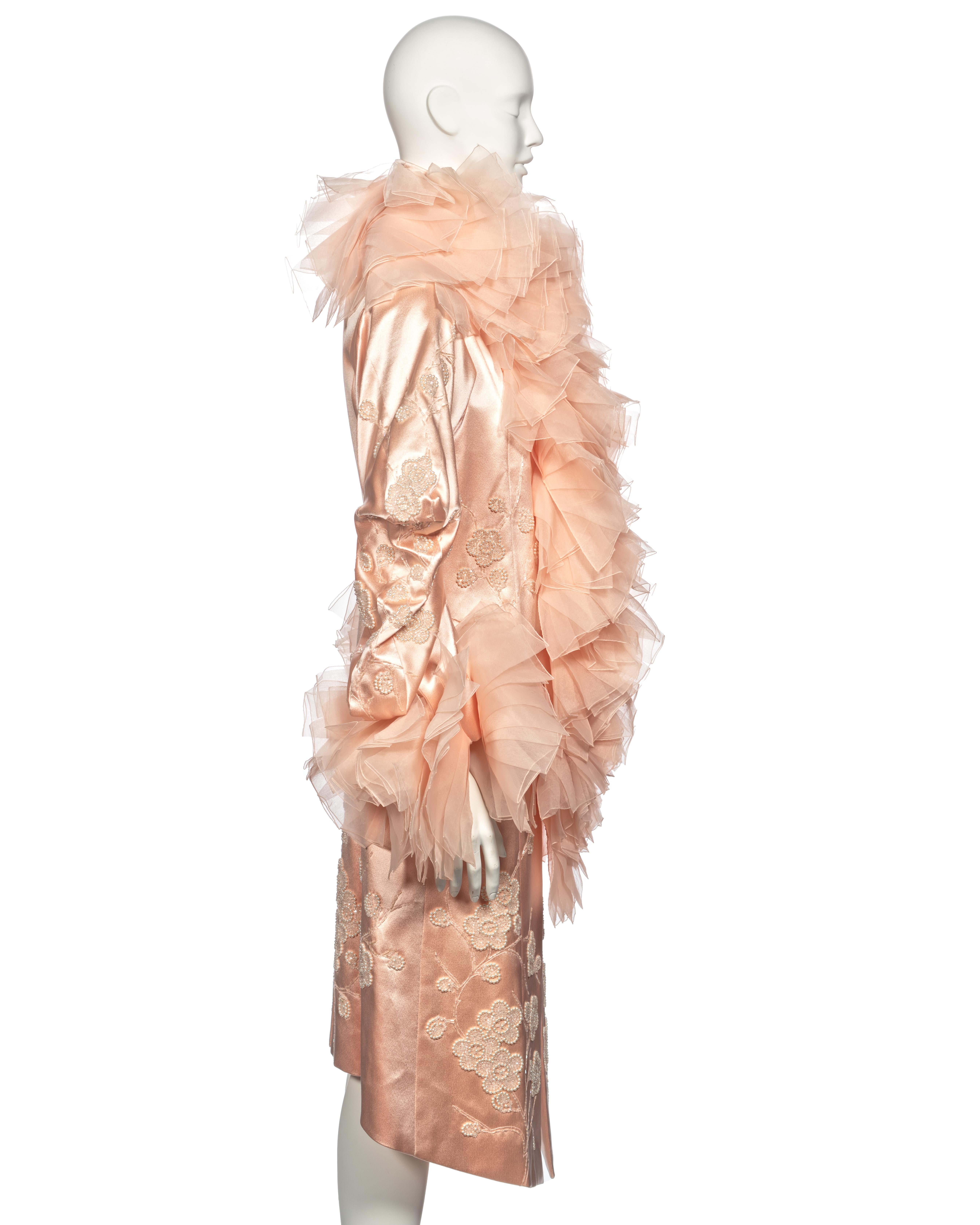 Christian Dior by John Galliano Pink Silk and Organza Evening Coat, fw 2003 5