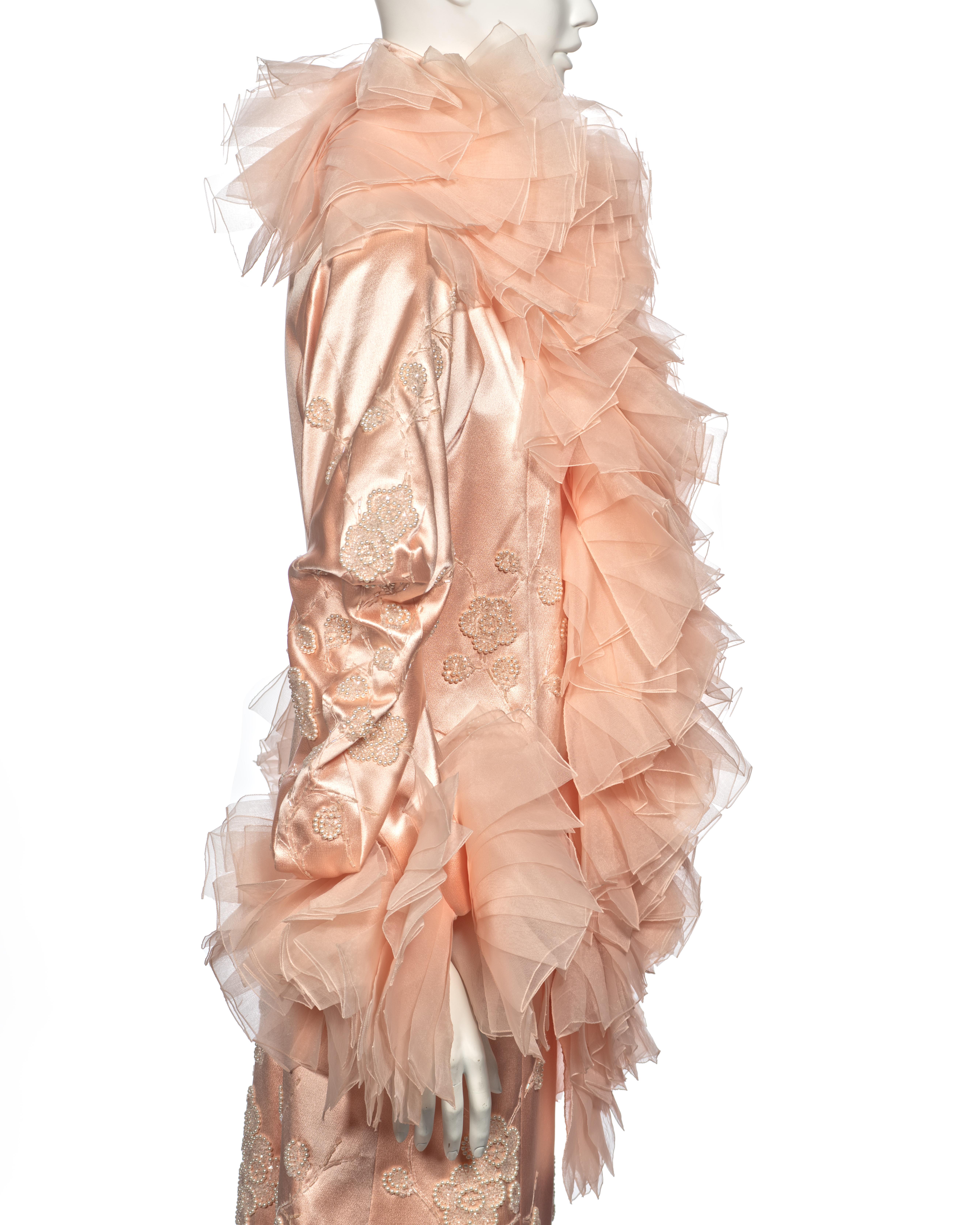 Christian Dior by John Galliano Pink Silk and Organza Evening Coat, fw 2003 6