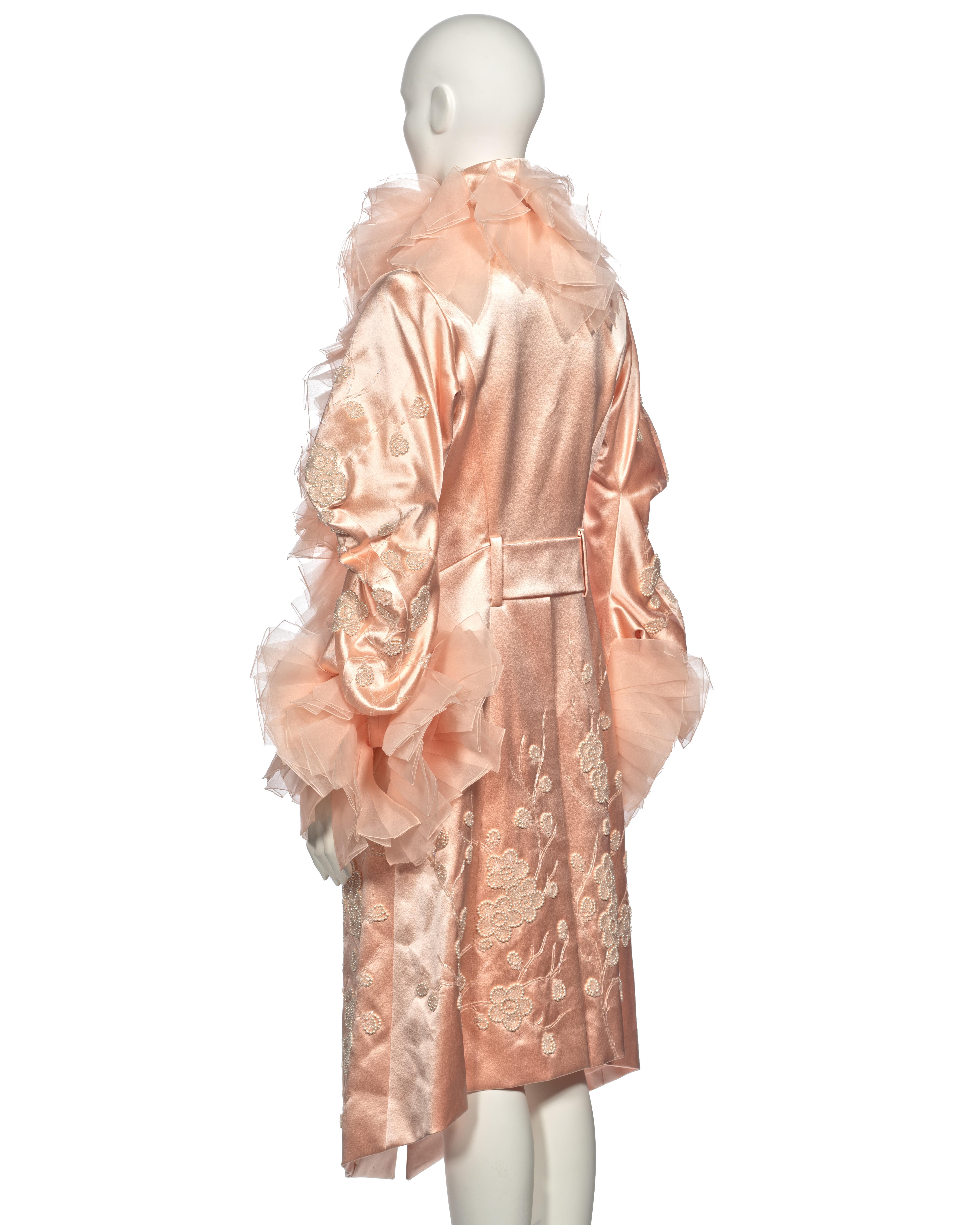 Christian Dior by John Galliano Pink Silk and Organza Evening Coat, fw 2003 11