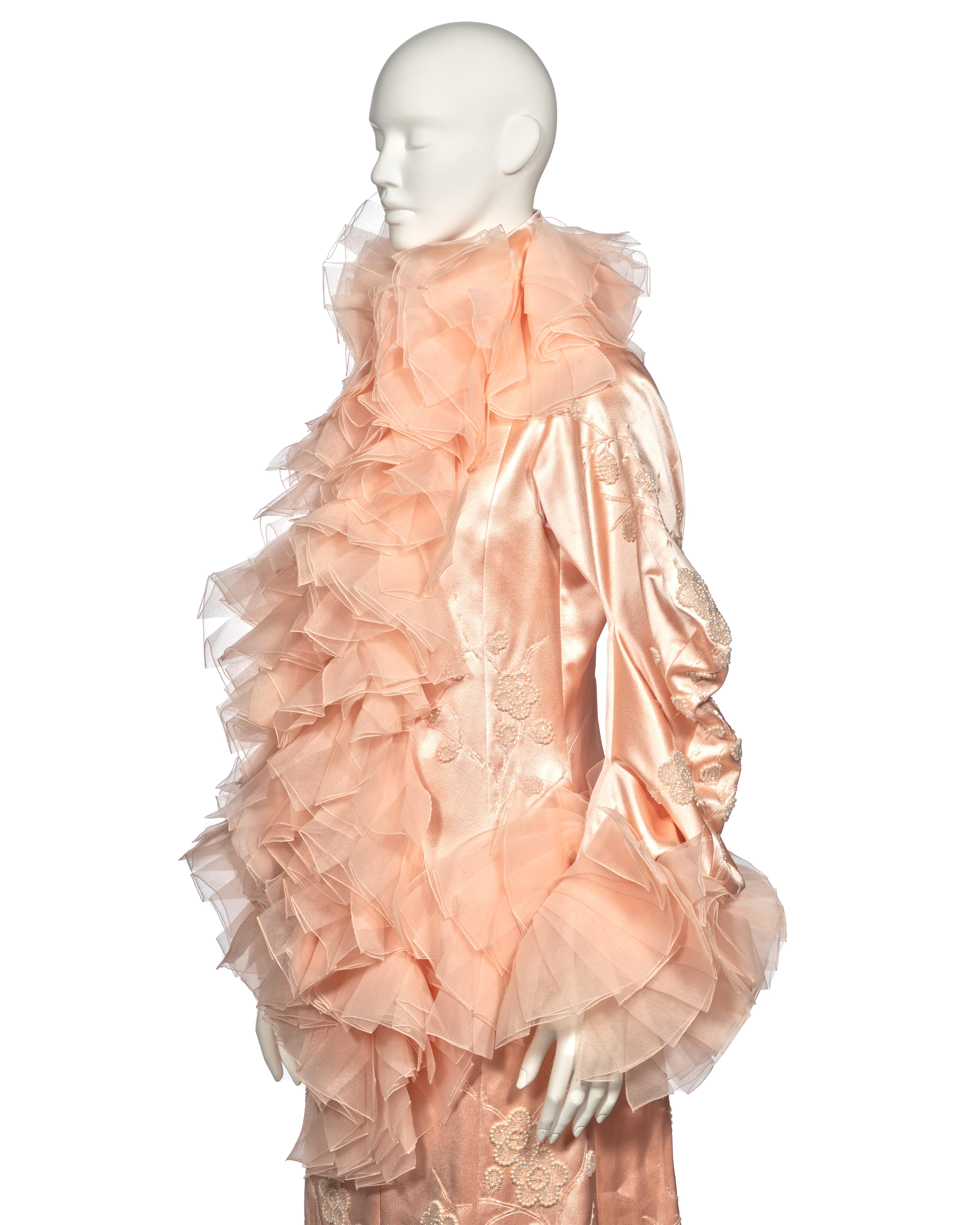 Christian Dior by John Galliano Pink Silk and Organza Evening Coat, fw 2003 12