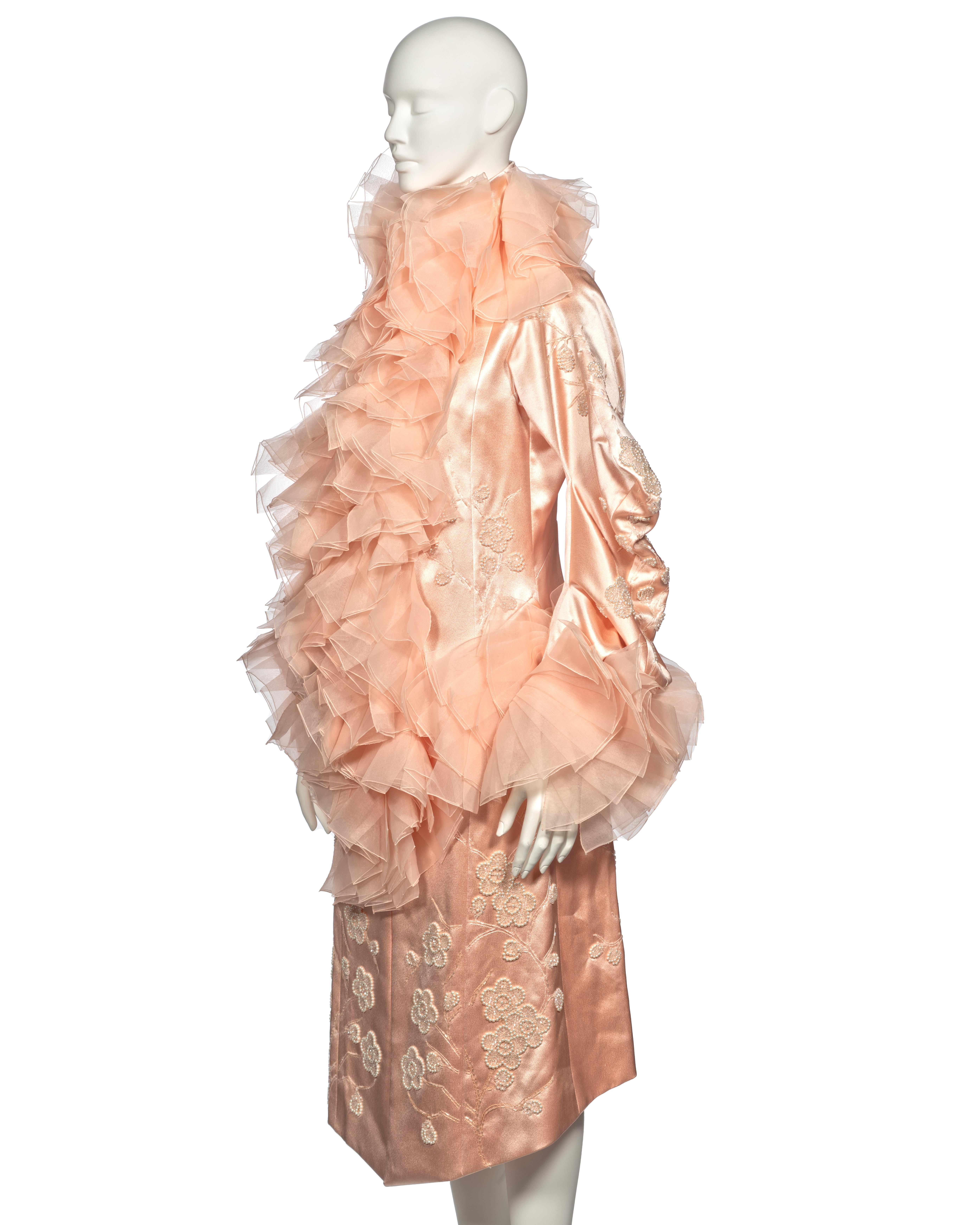 Christian Dior by John Galliano Pink Silk and Organza Evening Coat, fw 2003 13