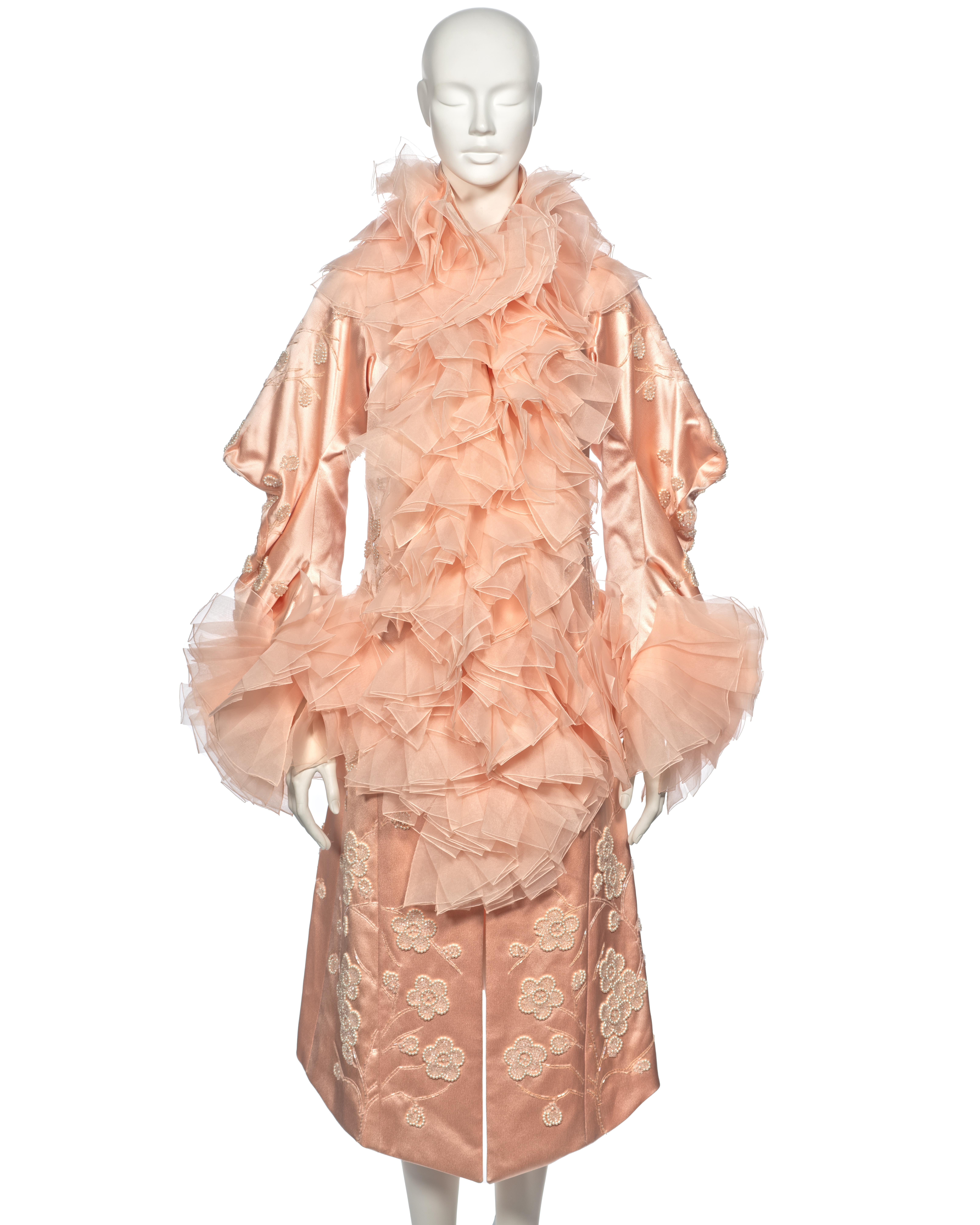Christian Dior by John Galliano Pink Silk and Organza Evening Coat, fw 2003 In Excellent Condition In London, GB