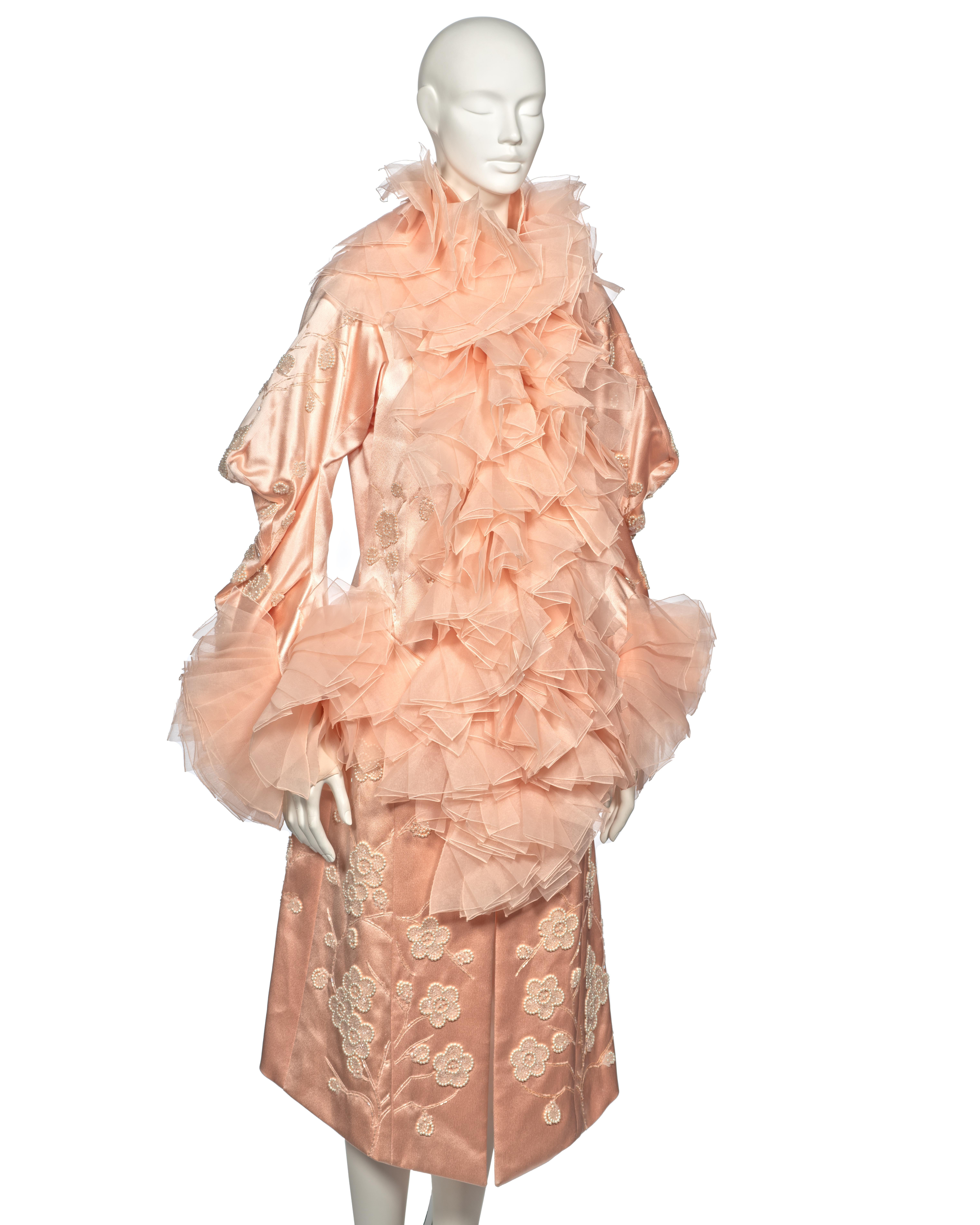 Christian Dior by John Galliano Pink Silk and Organza Evening Coat, fw 2003 3