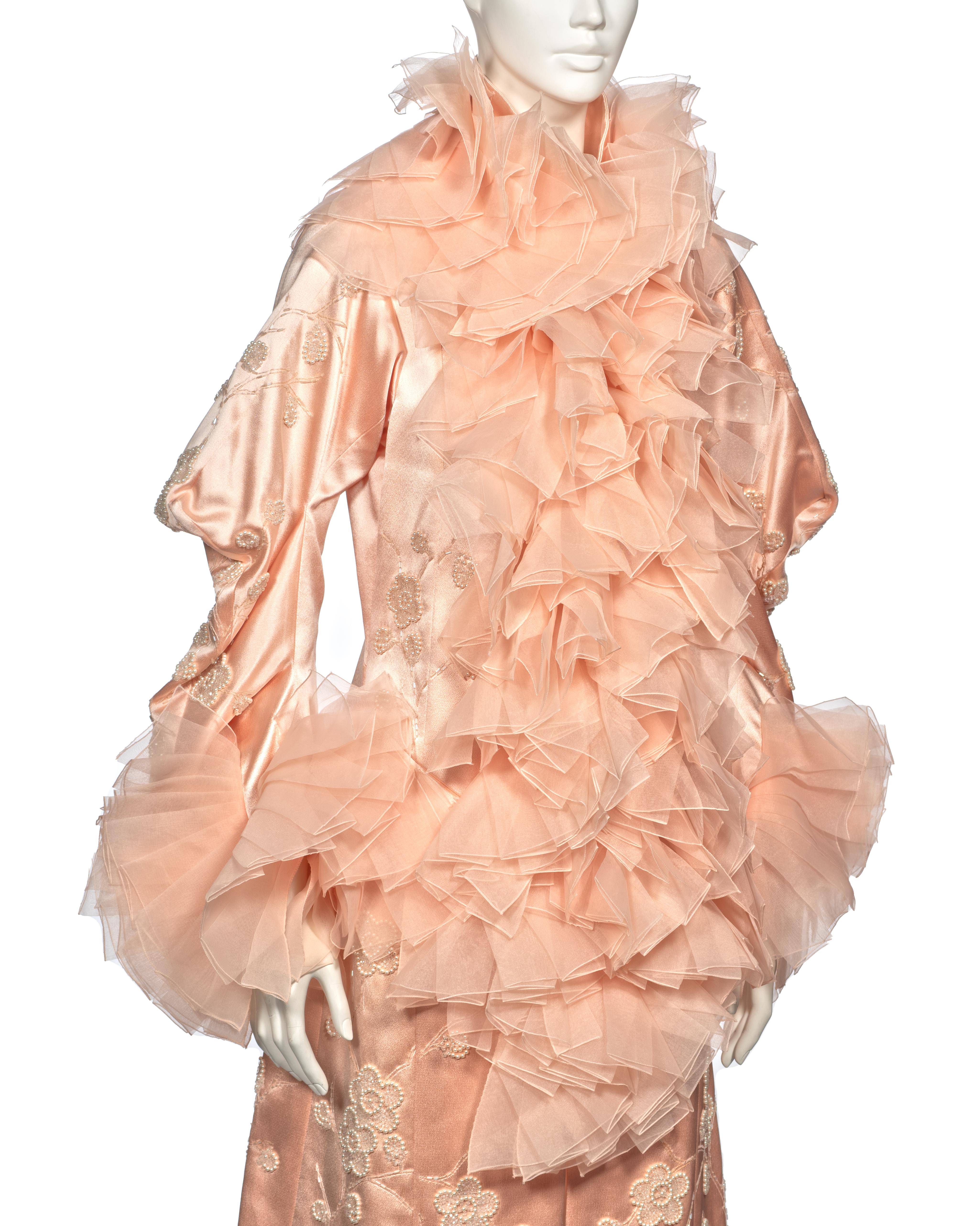 Christian Dior by John Galliano Pink Silk and Organza Evening Coat, fw 2003 4