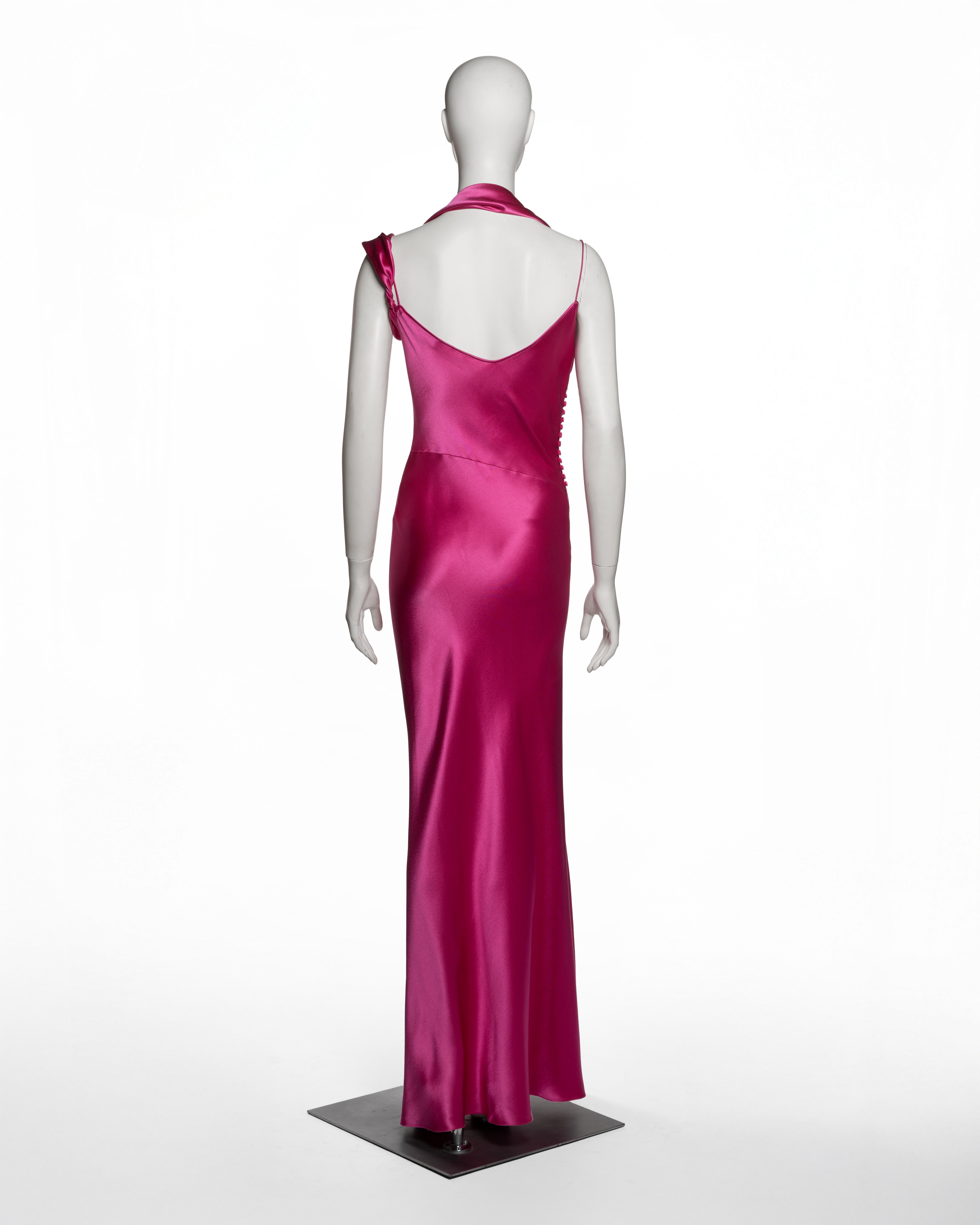 Christian Dior by John Galliano for Christian Dior for Christian Galliano for Christian Dior by John Galliano Pink Silk Bias-Cut Draped Evening Dress, FW 2003 5