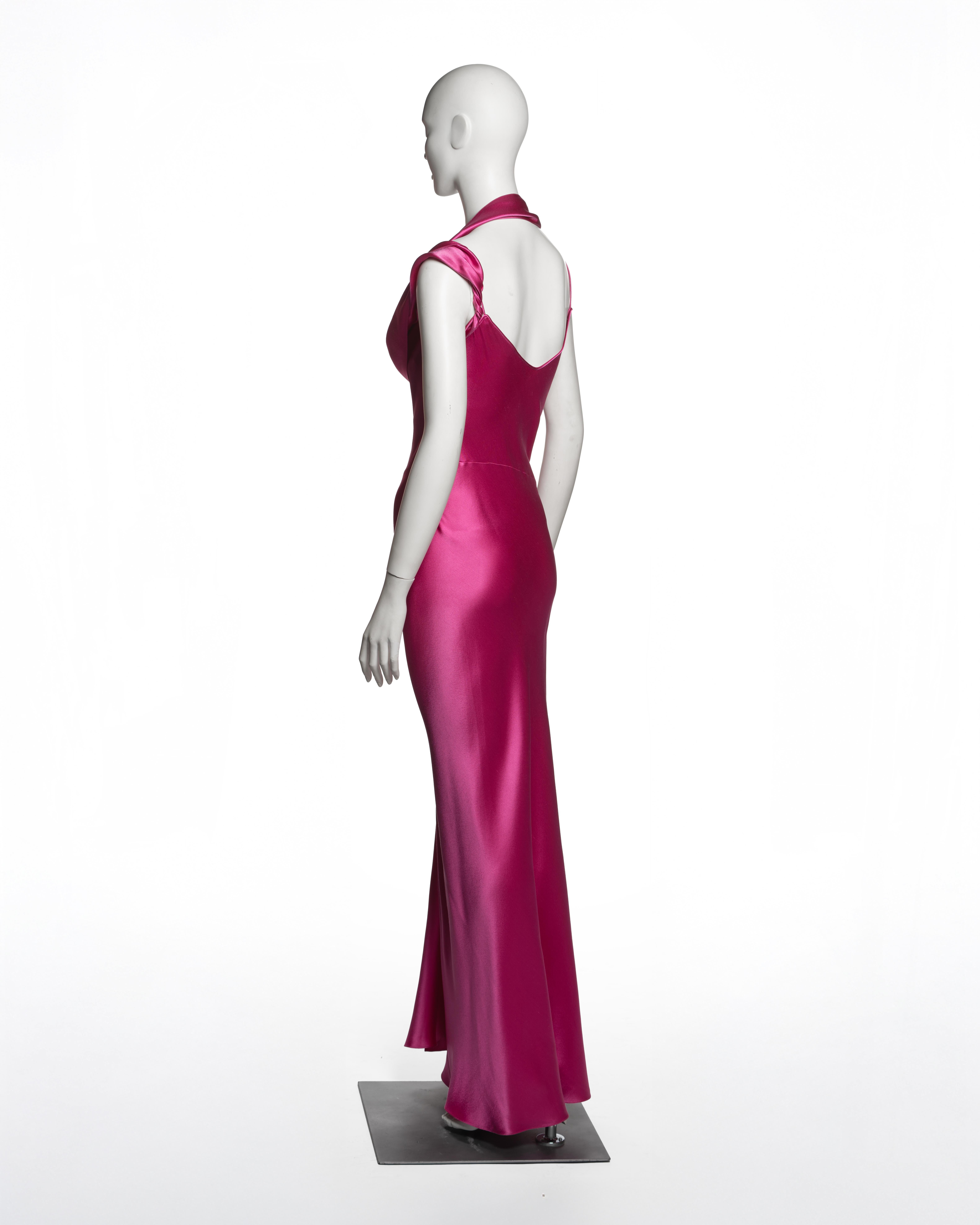 Christian Dior by John Galliano for Christian Dior for Christian Galliano for Christian Dior by John Galliano Pink Silk Bias-Cut Draped Evening Dress, FW 2003 6