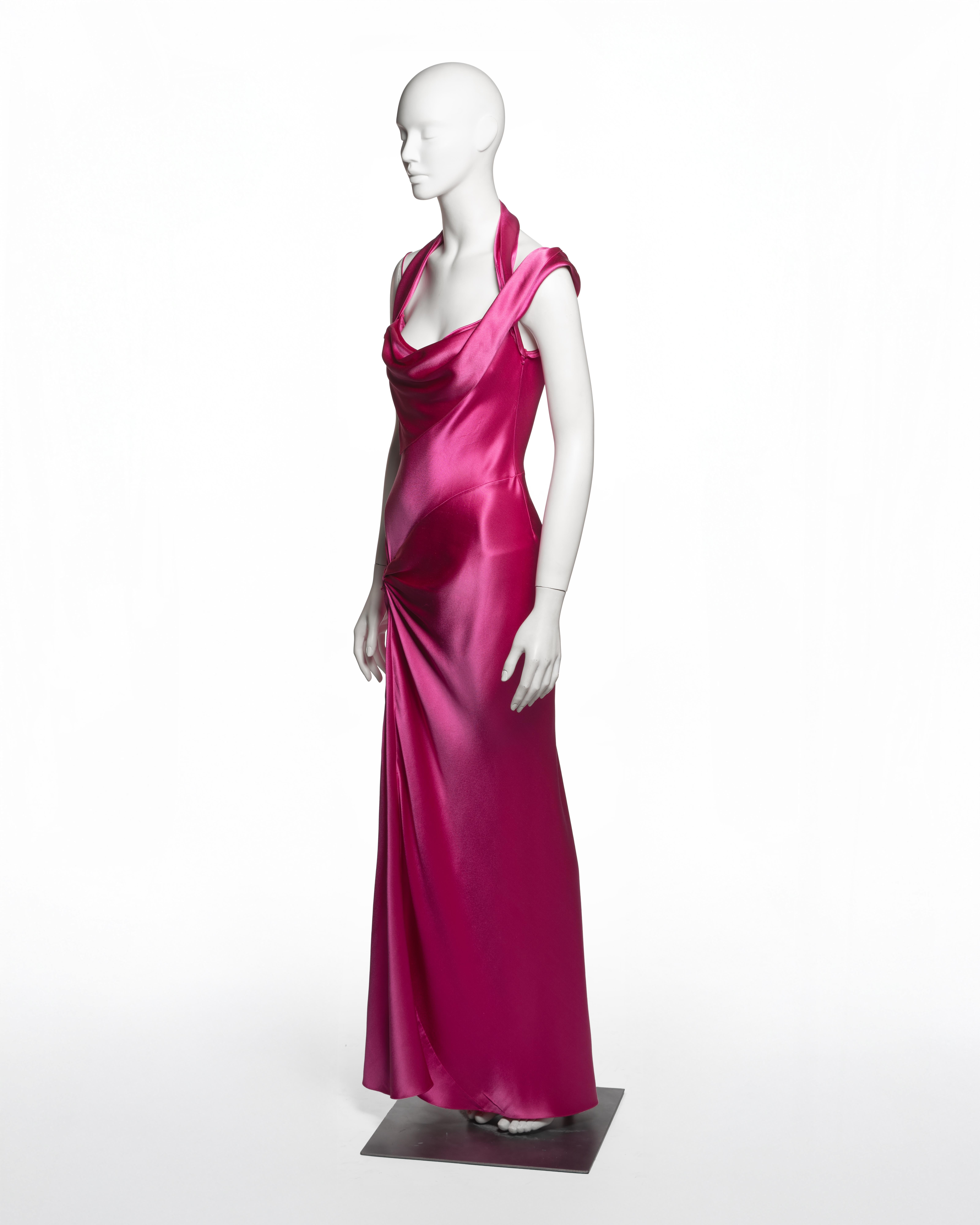Christian Dior by John Galliano for Christian Dior for Christian Galliano for Christian Dior by John Galliano Pink Silk Bias-Cut Draped Evening Dress, FW 2003 7