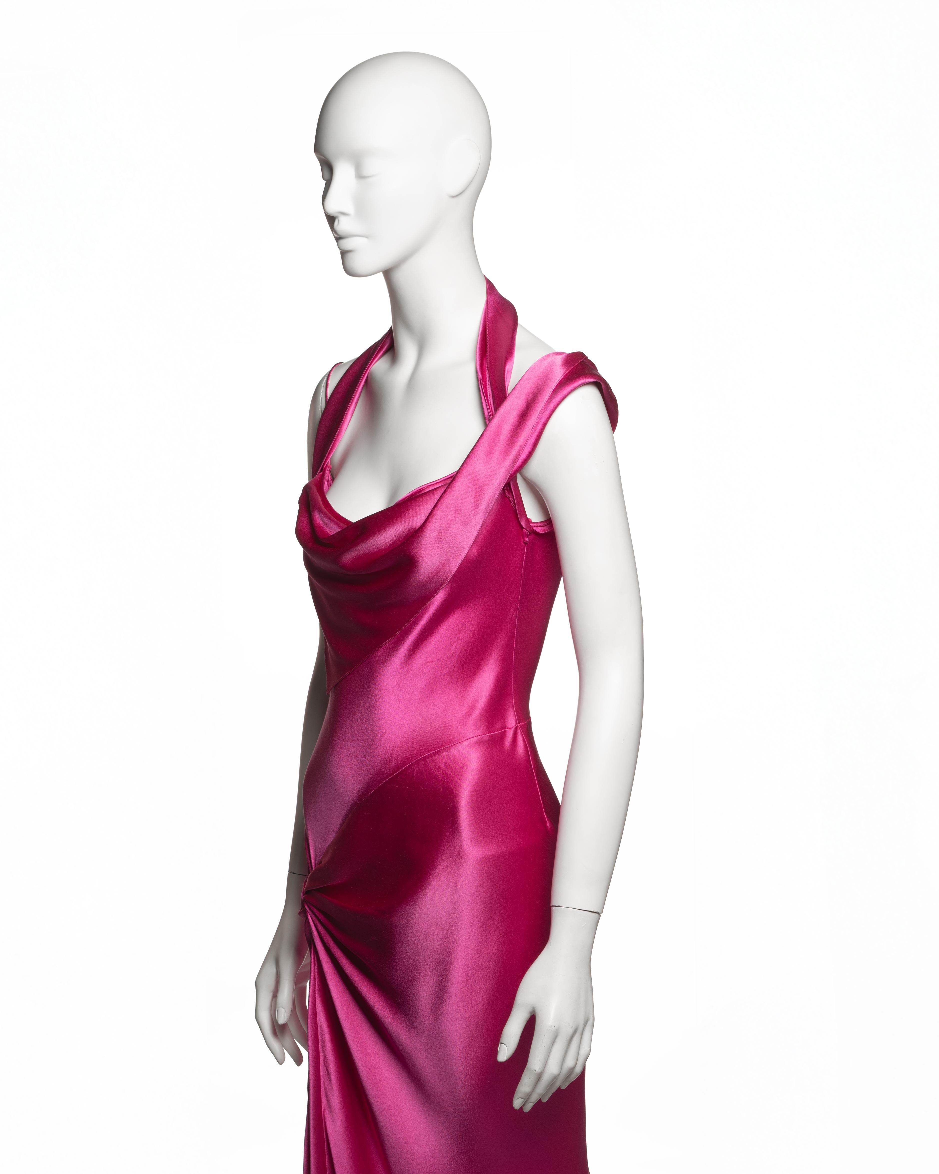 Christian Dior by John Galliano for Christian Dior for Christian Galliano for Christian Dior by John Galliano Pink Silk Bias-Cut Draped Evening Dress, FW 2003 8