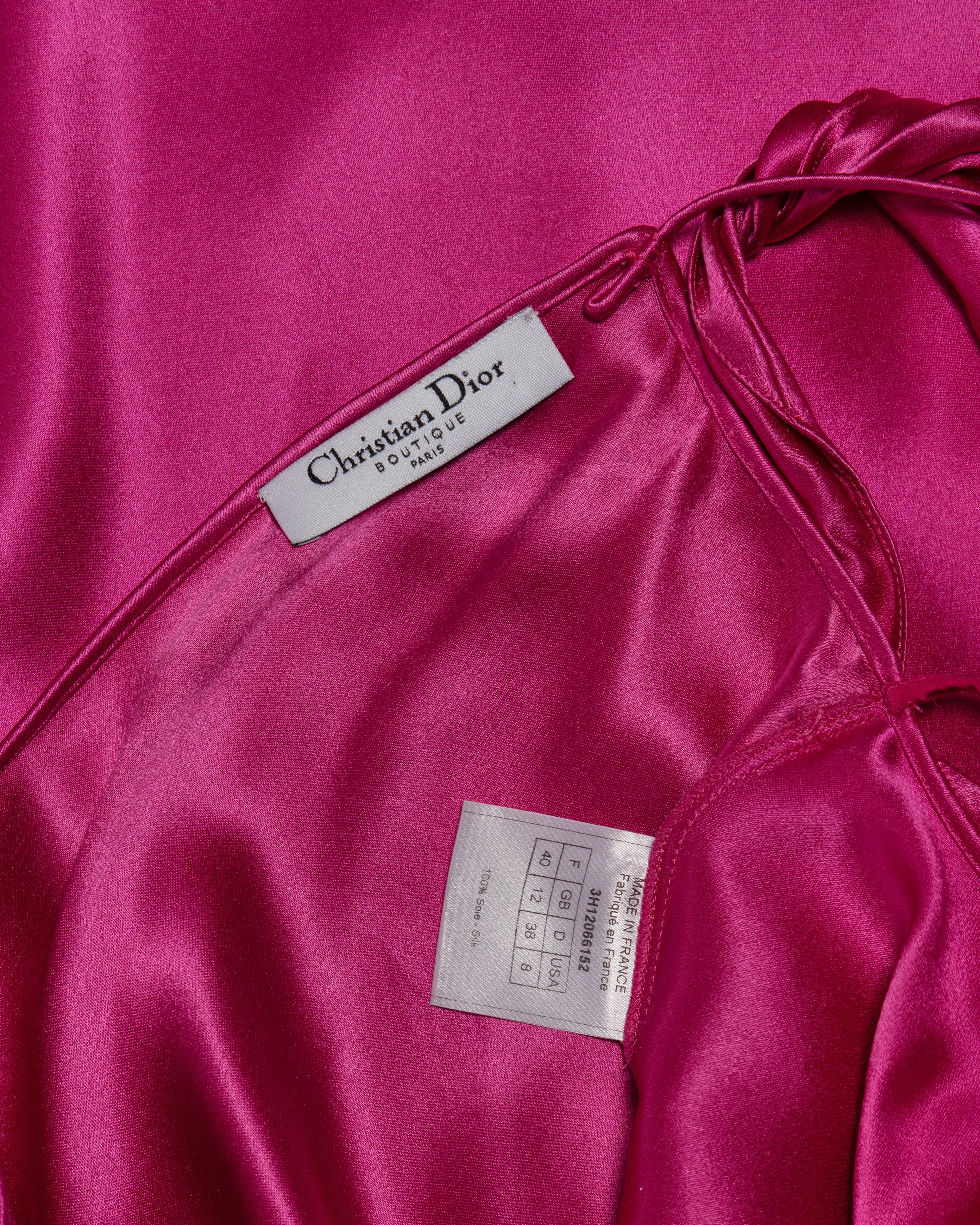 Christian Dior by John Galliano for Christian Dior for Christian Galliano for Christian Dior by John Galliano Pink Silk Bias-Cut Draped Evening Dress, FW 2003 9