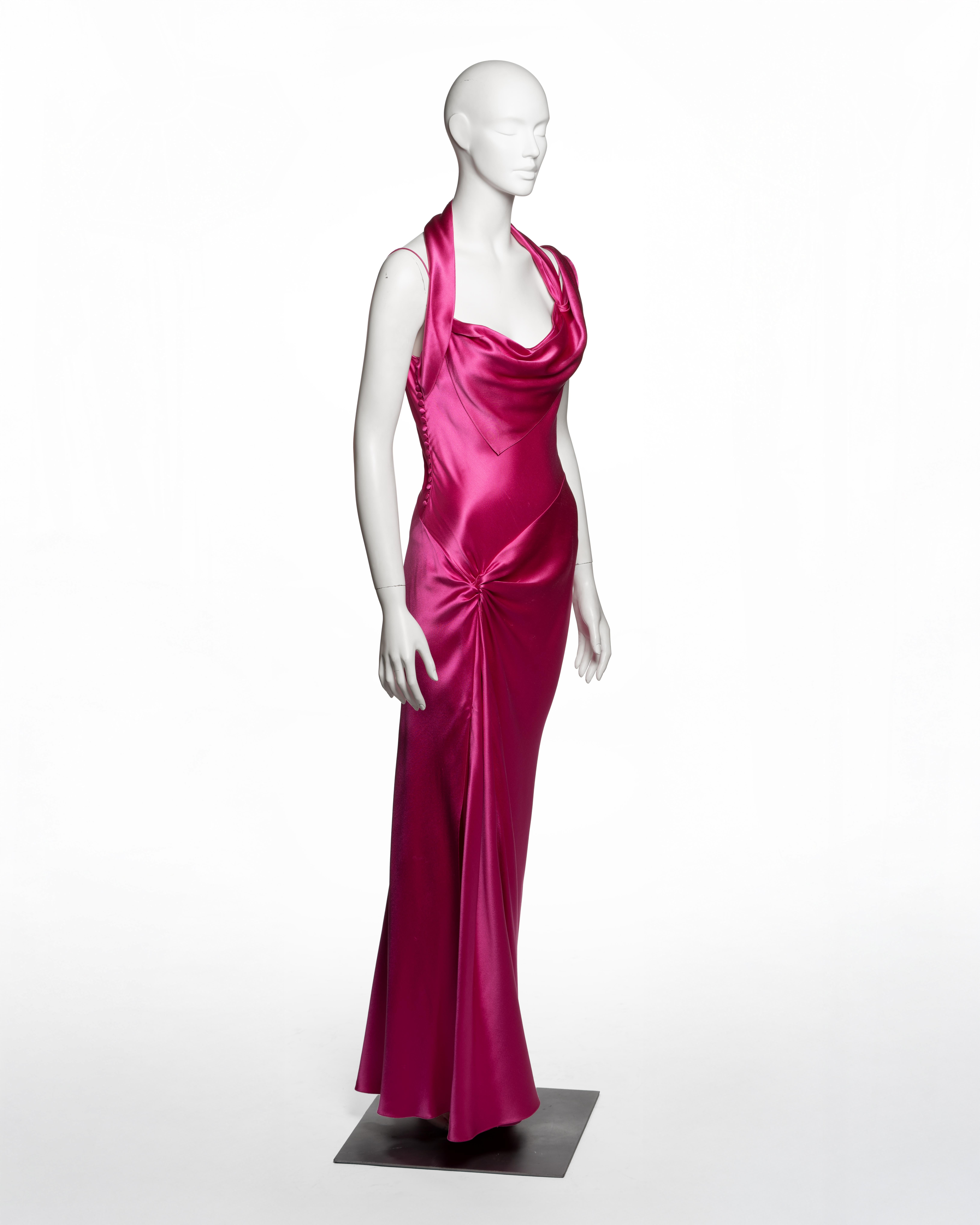 Christian Dior by John Galliano for Christian Dior for Christian Galliano for Christian Dior by John Galliano Pink Silk Bias-Cut Draped Evening Dress, FW 2003 1