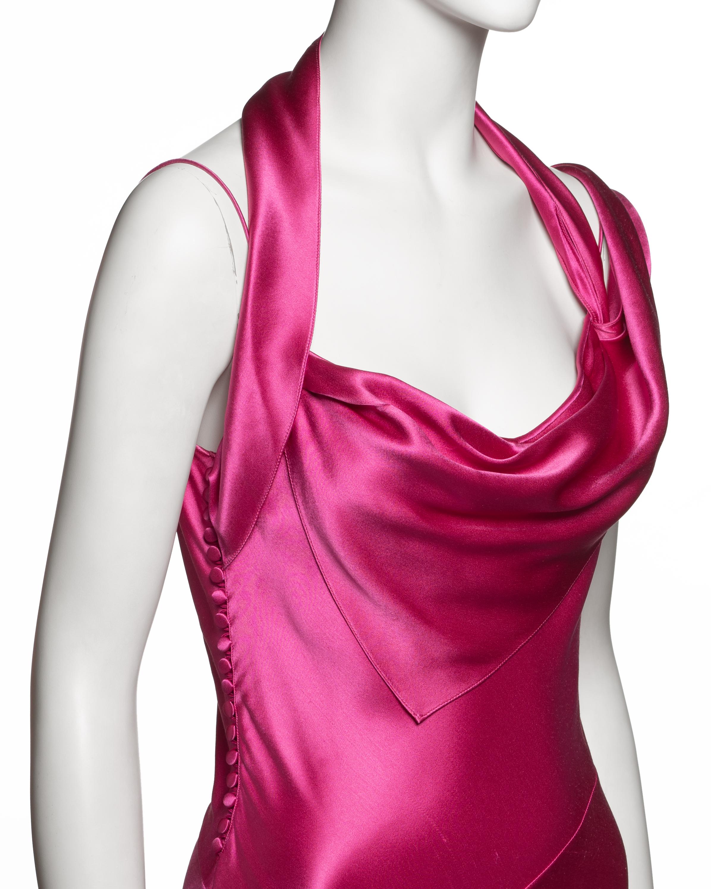 Christian Dior by John Galliano for Christian Dior for Christian Galliano for Christian Dior by John Galliano Pink Silk Bias-Cut Draped Evening Dress, FW 2003 3