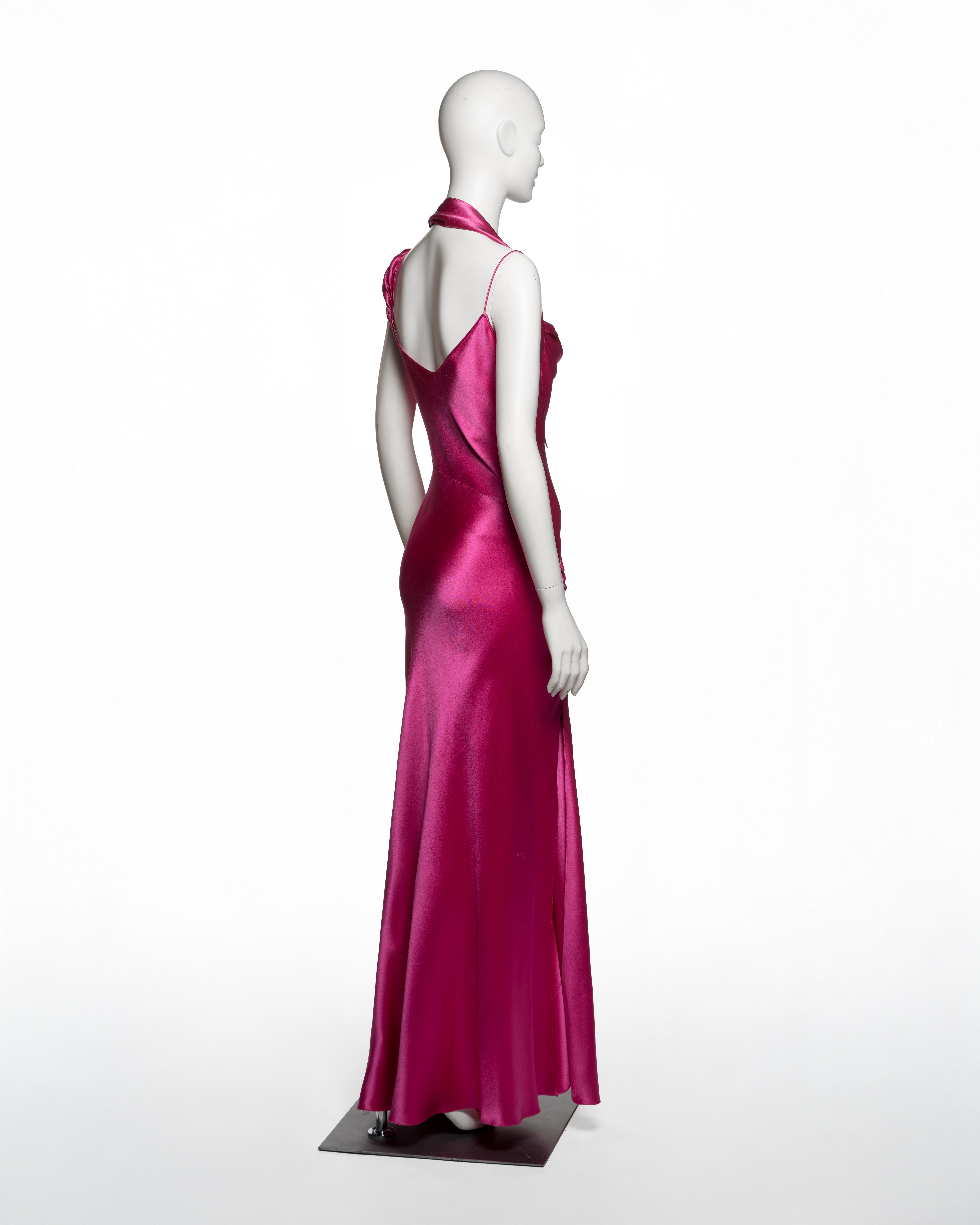 Christian Dior by John Galliano for Christian Dior for Christian Galliano for Christian Dior by John Galliano Pink Silk Bias-Cut Draped Evening Dress, FW 2003 4