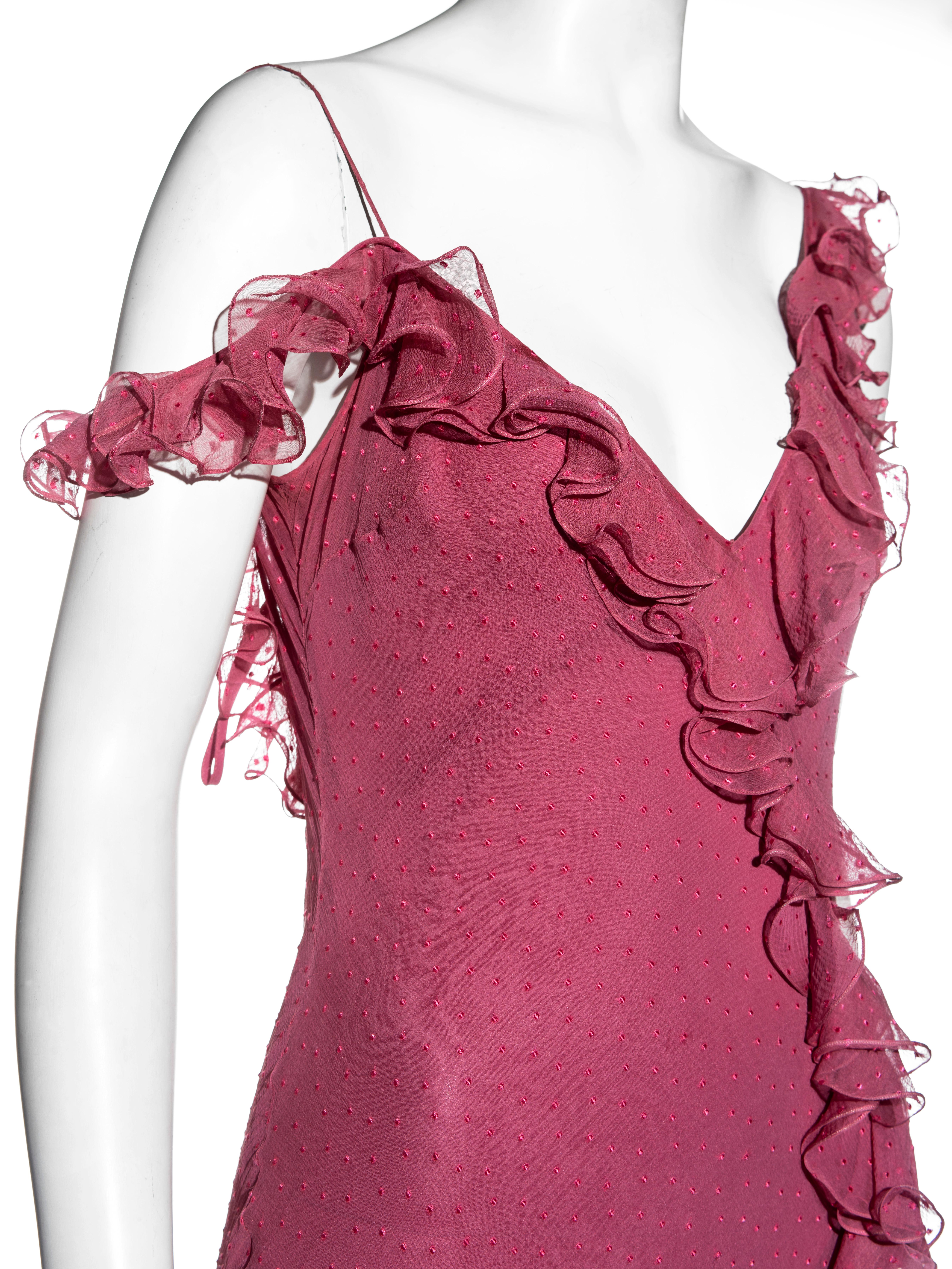 Pink Christian Dior by John Galliano pink silk bias cut evening dress, fw 2000