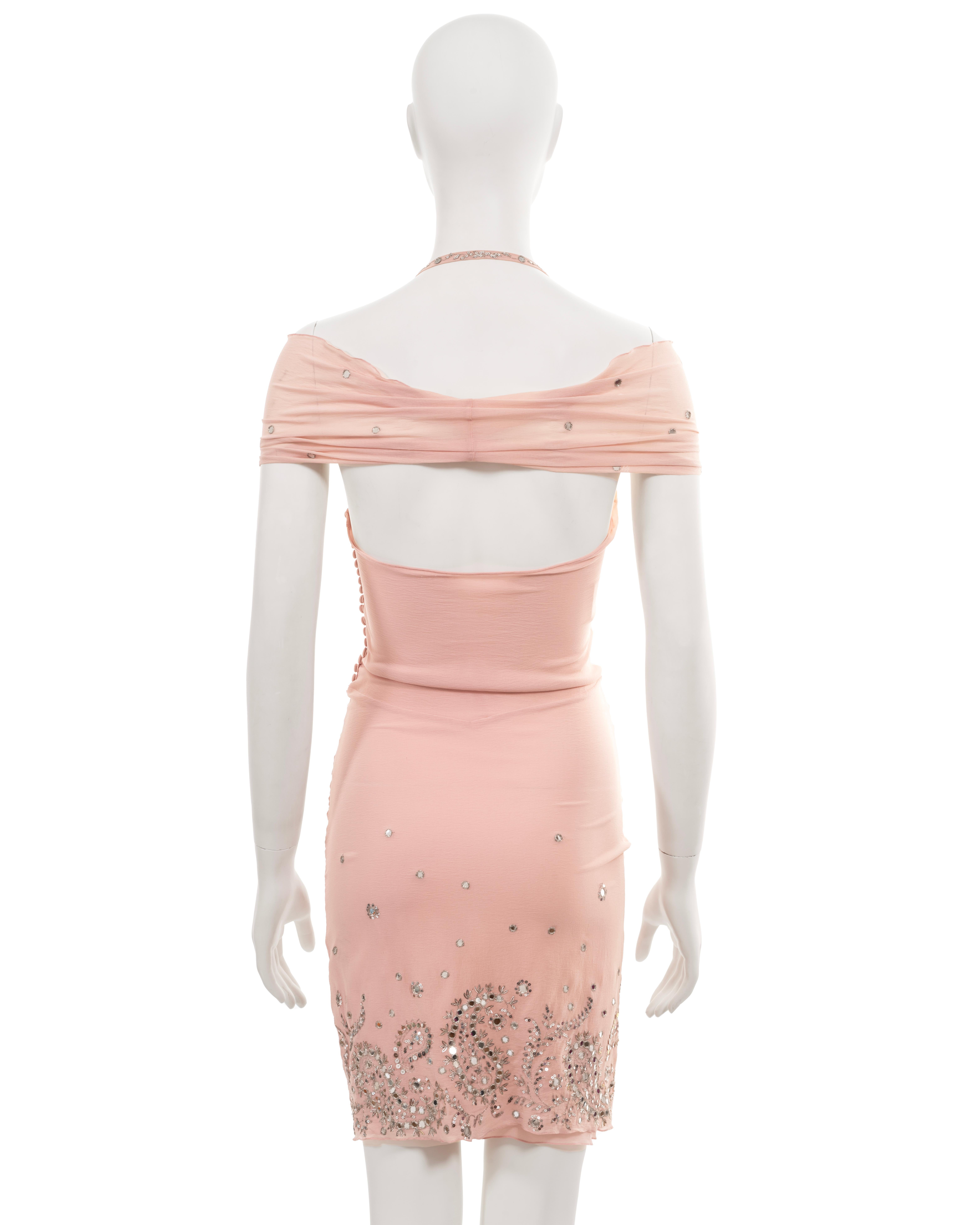 Christian Dior by John Galliano pink silk embellished evening dress, ss 2004 2
