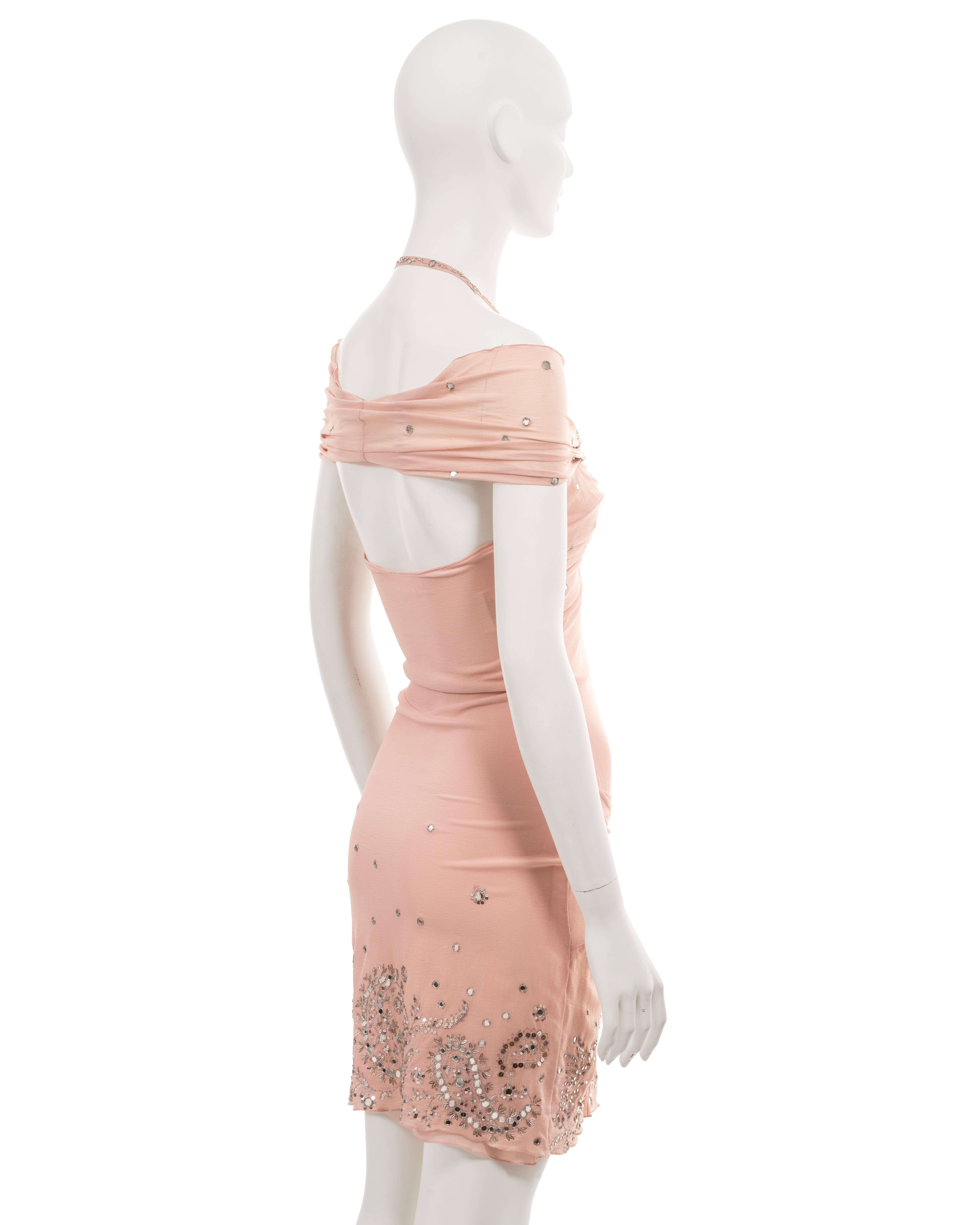 Christian Dior by John Galliano pink silk embellished evening dress, ss 2004 3