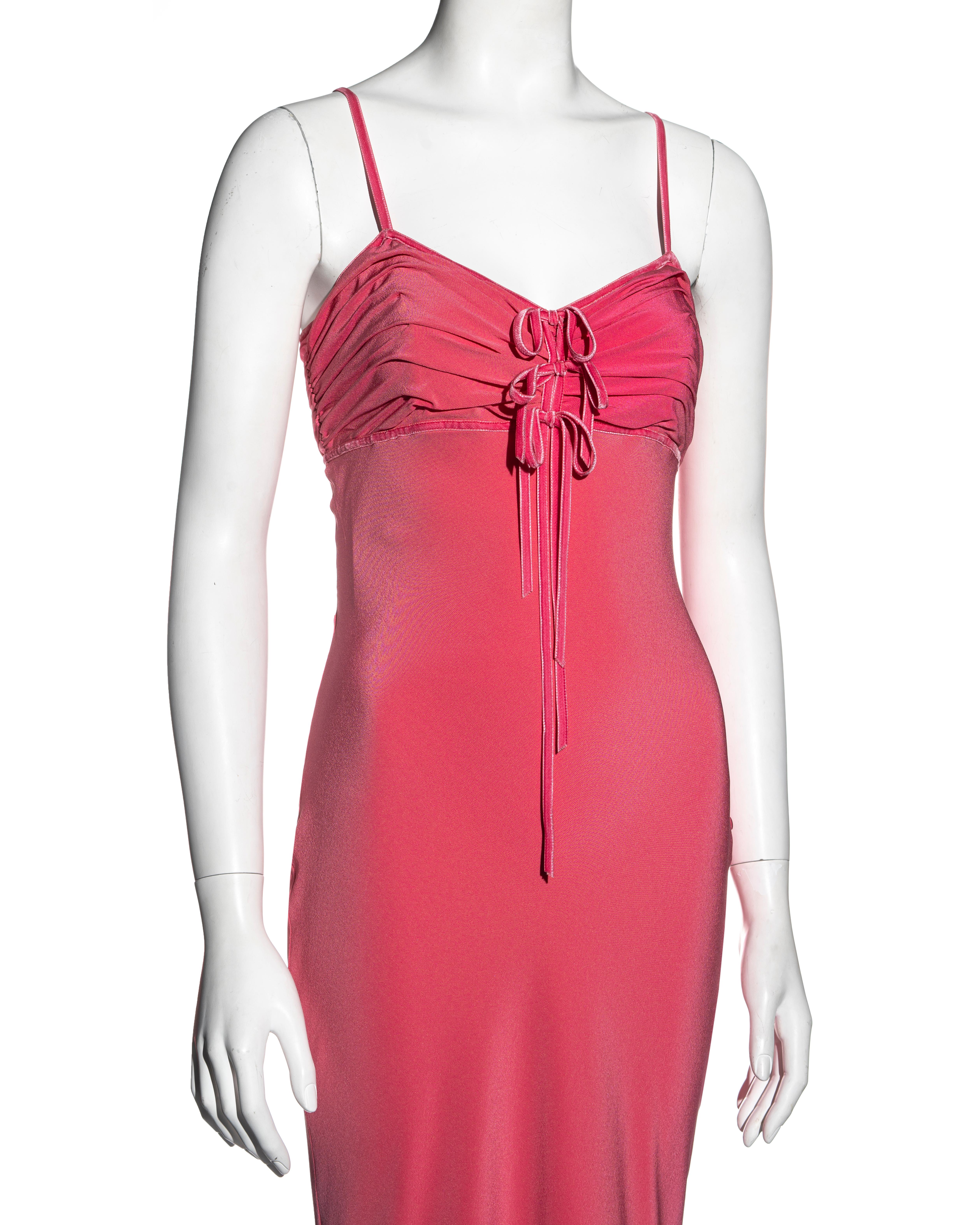 dior silk maxi dress pink