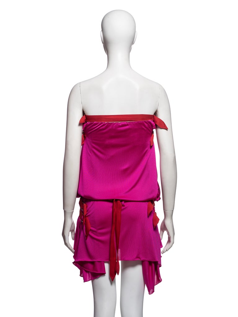 dior satin mini dress Christian Dior Blue and Grey Chiffon Mini Dress by John Galliano (AW 2 Epoque Couture