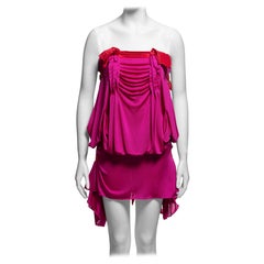 Christian Dior by John Galliano Pink Silk Strapless Harness Mini Dress, SS 2003