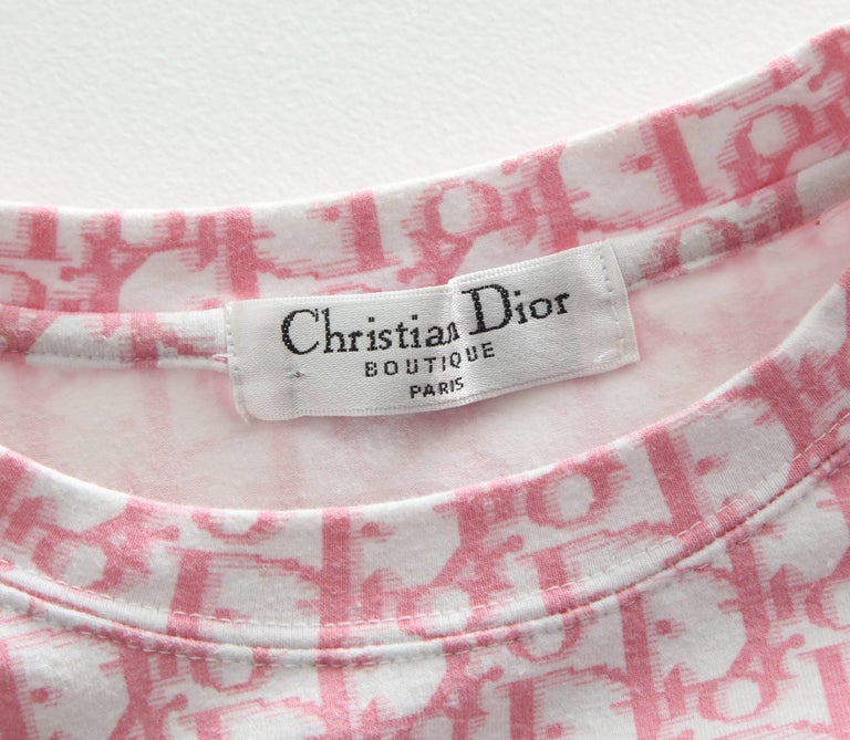 Christian Dior by John Galliano Pink Trotter Logo Shirt For Sale at ...