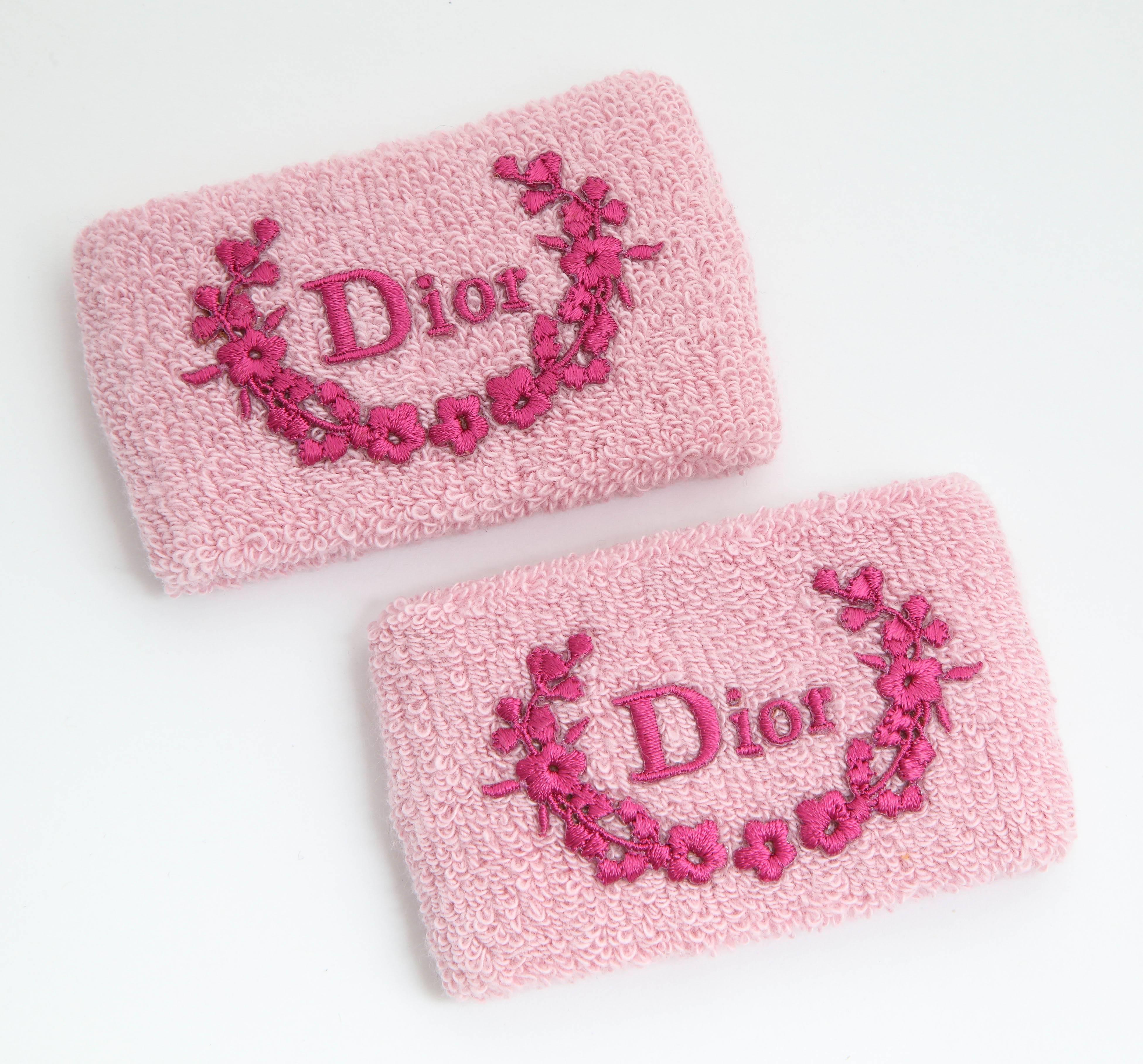 Christian Dior by John Galliano wrist band in pink. Set of 2
