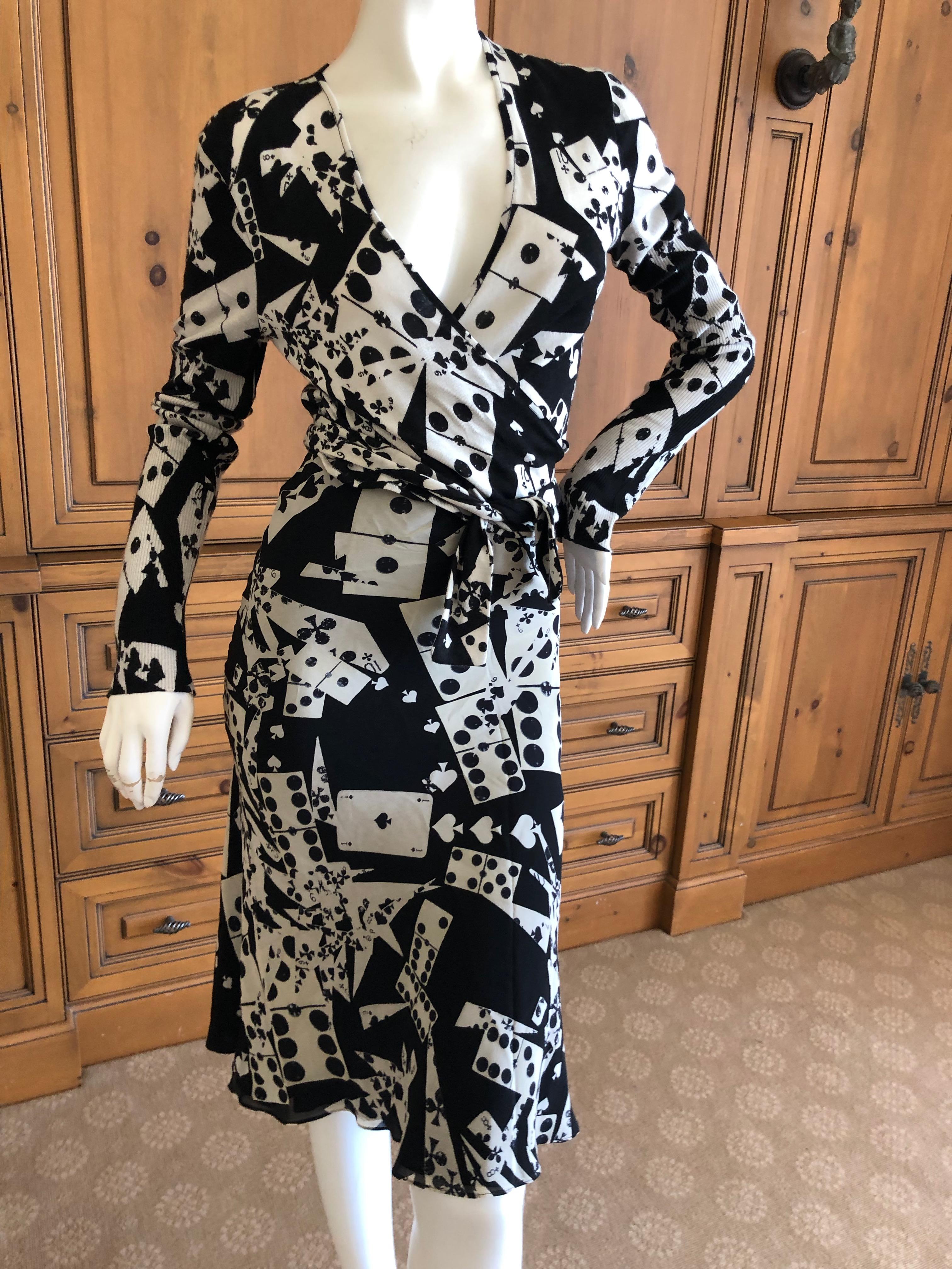 Black Christian Dior by John Galliano Playing Card and Domino Two Piece Dress Set 44 For Sale