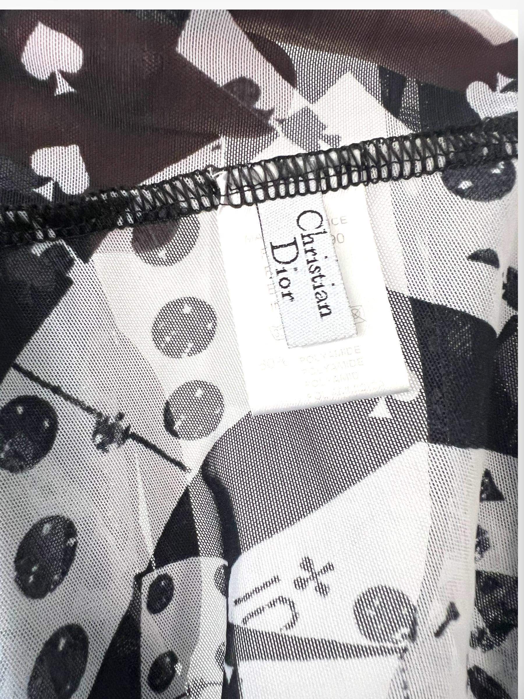 Women's Christian Dior by John Galliano Playing Card & Domino Slip Dress For Sale