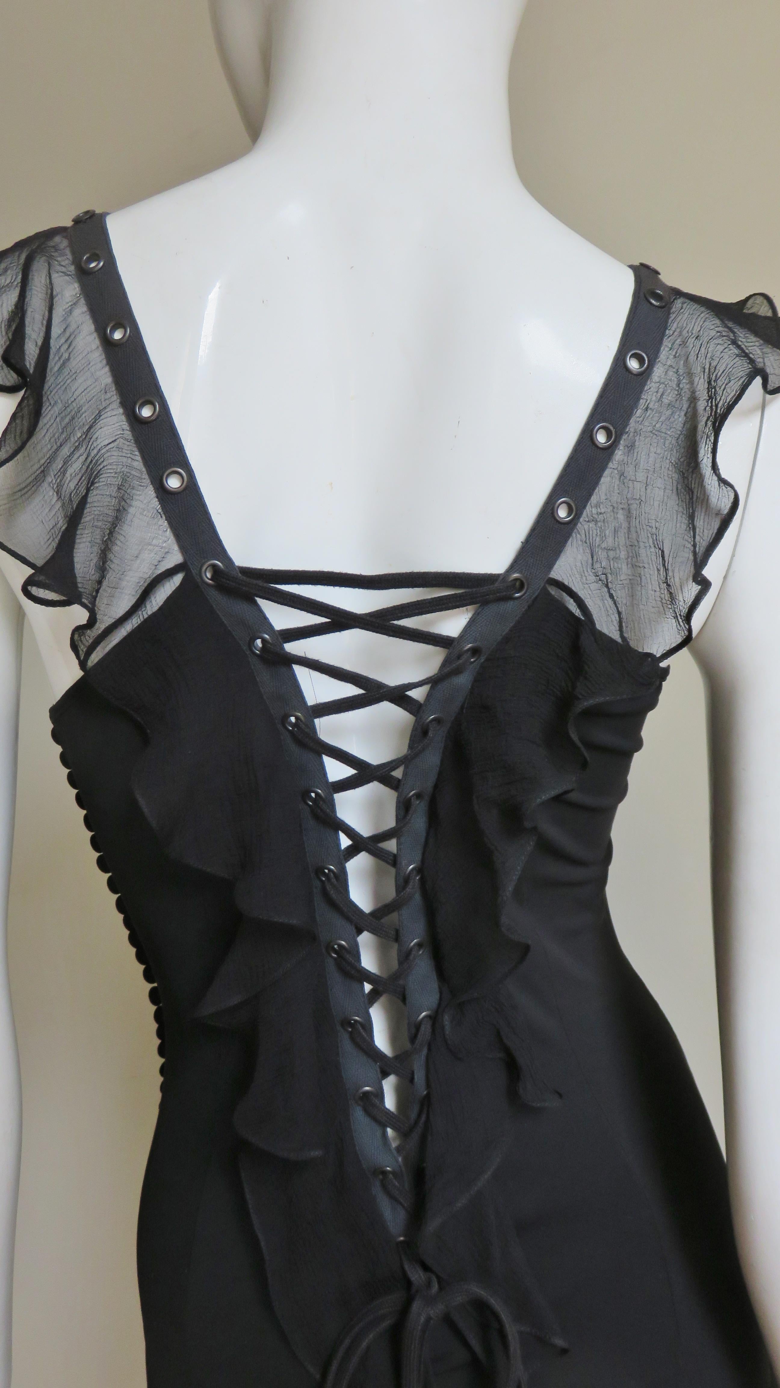 Christian Dior by John Galliano Lace Up Dress For Sale 4