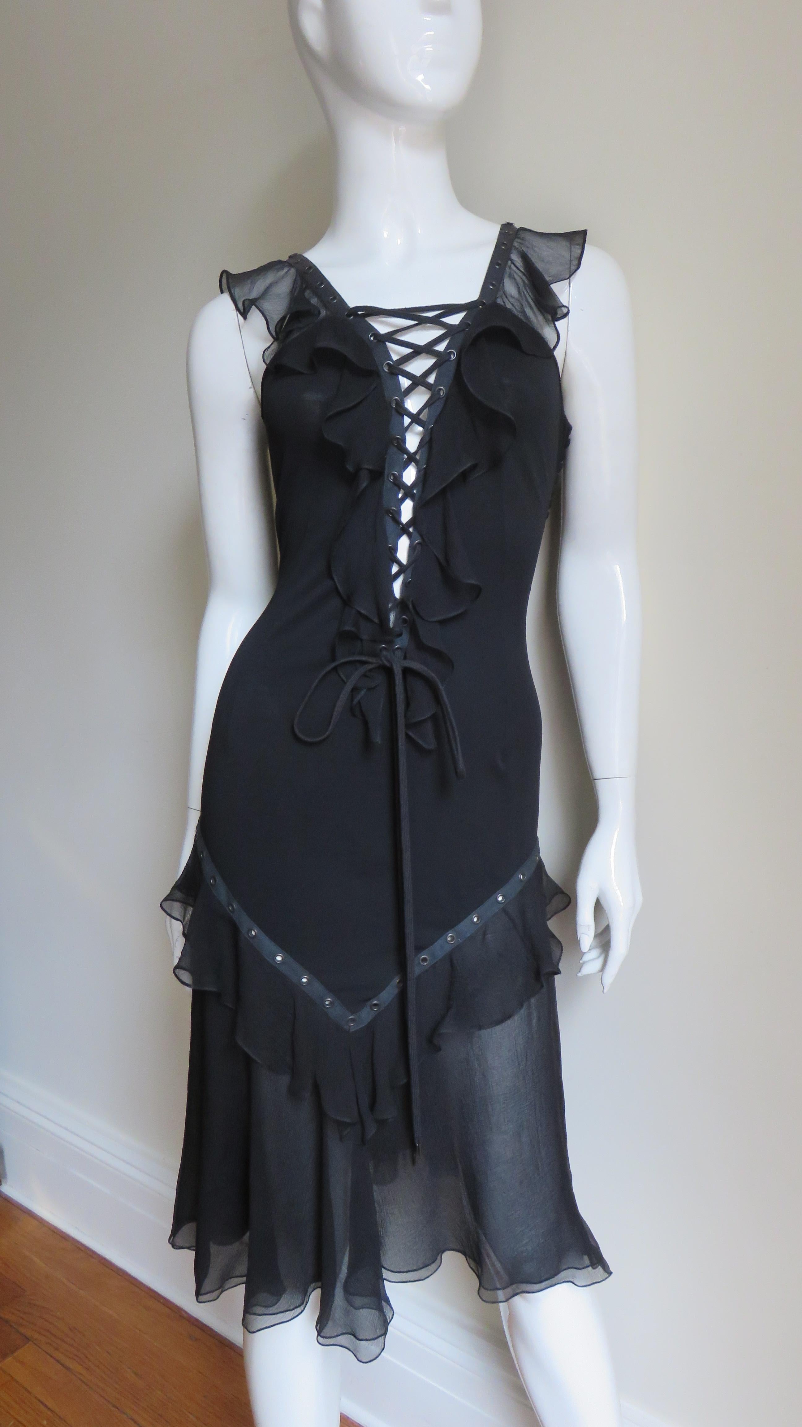 Women's Christian Dior by John Galliano Lace Up Dress For Sale