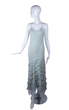 Christian Dior by John Galliano Powder Blue Silk Bias-Cut Gown — SS 2004