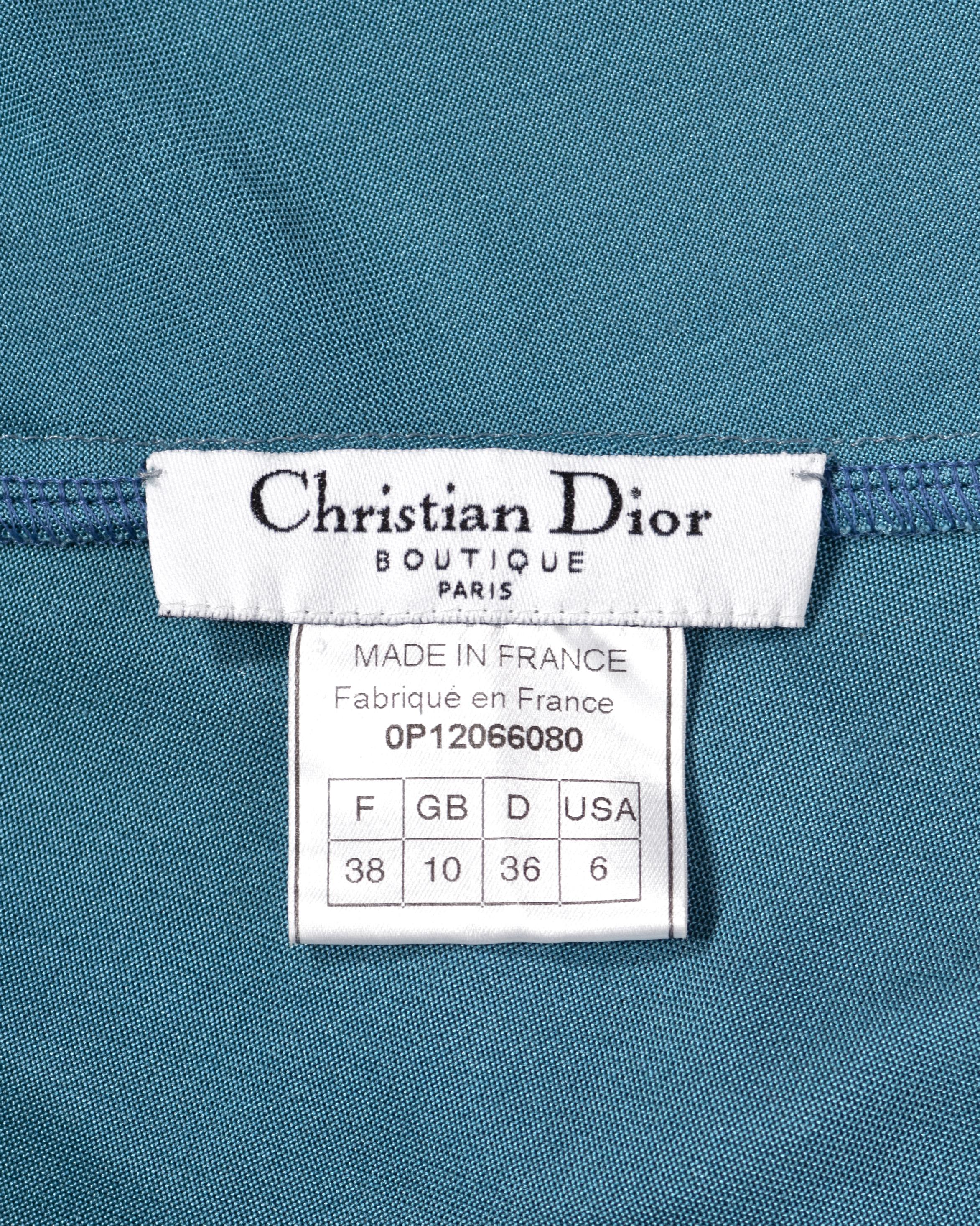Robe de soirée Christian Dior par John Galliano en jersey de soie bleu poudre, printemps-été 2000 en vente 7