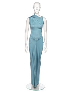 Christian Dior by John Galliano Powder Blue Silk Jersey Evening Dress, ss 2000
