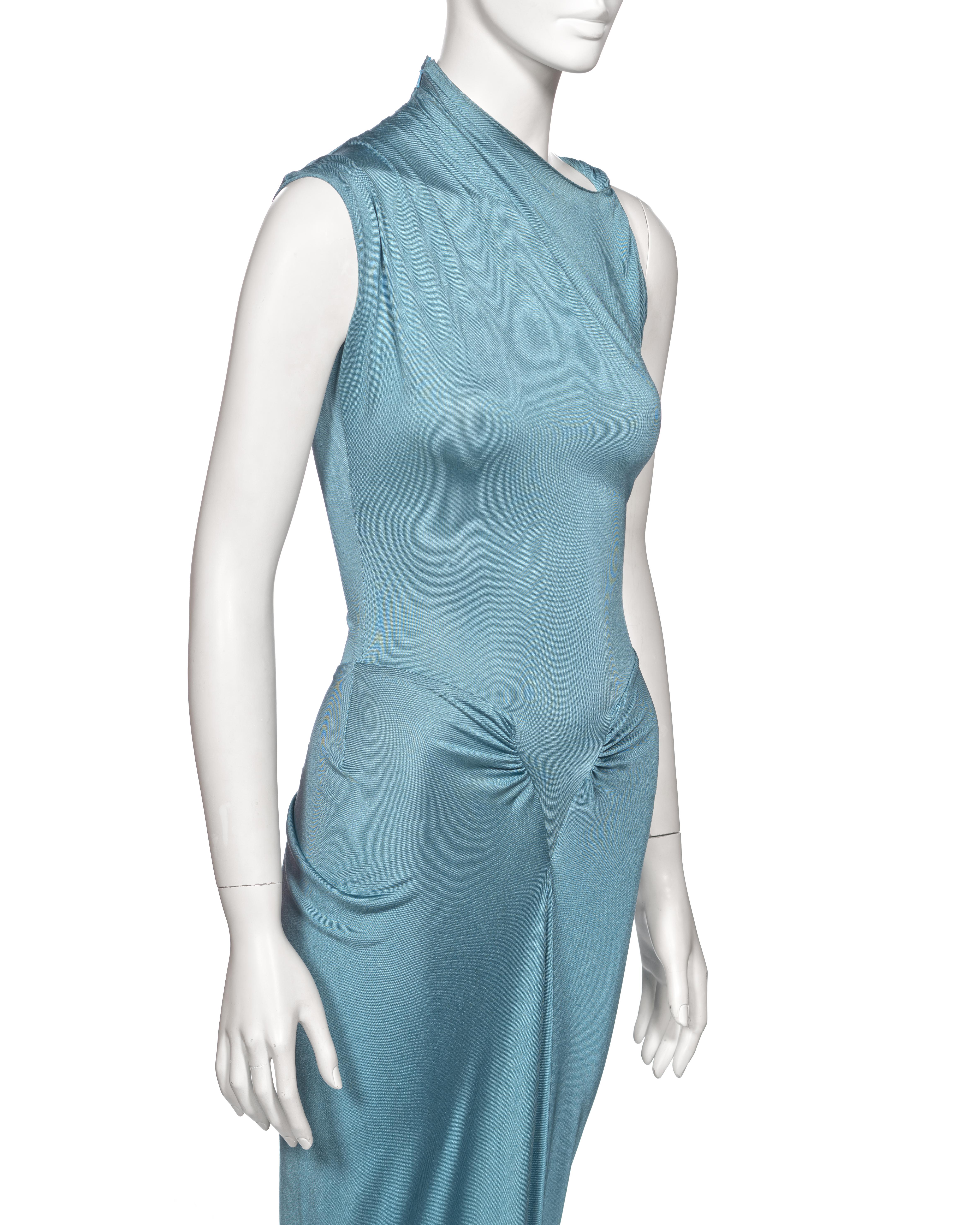 Christian Dior by John Galliano Powder Blue Silk Jersey Evening Dress, ss 2000 For Sale 1