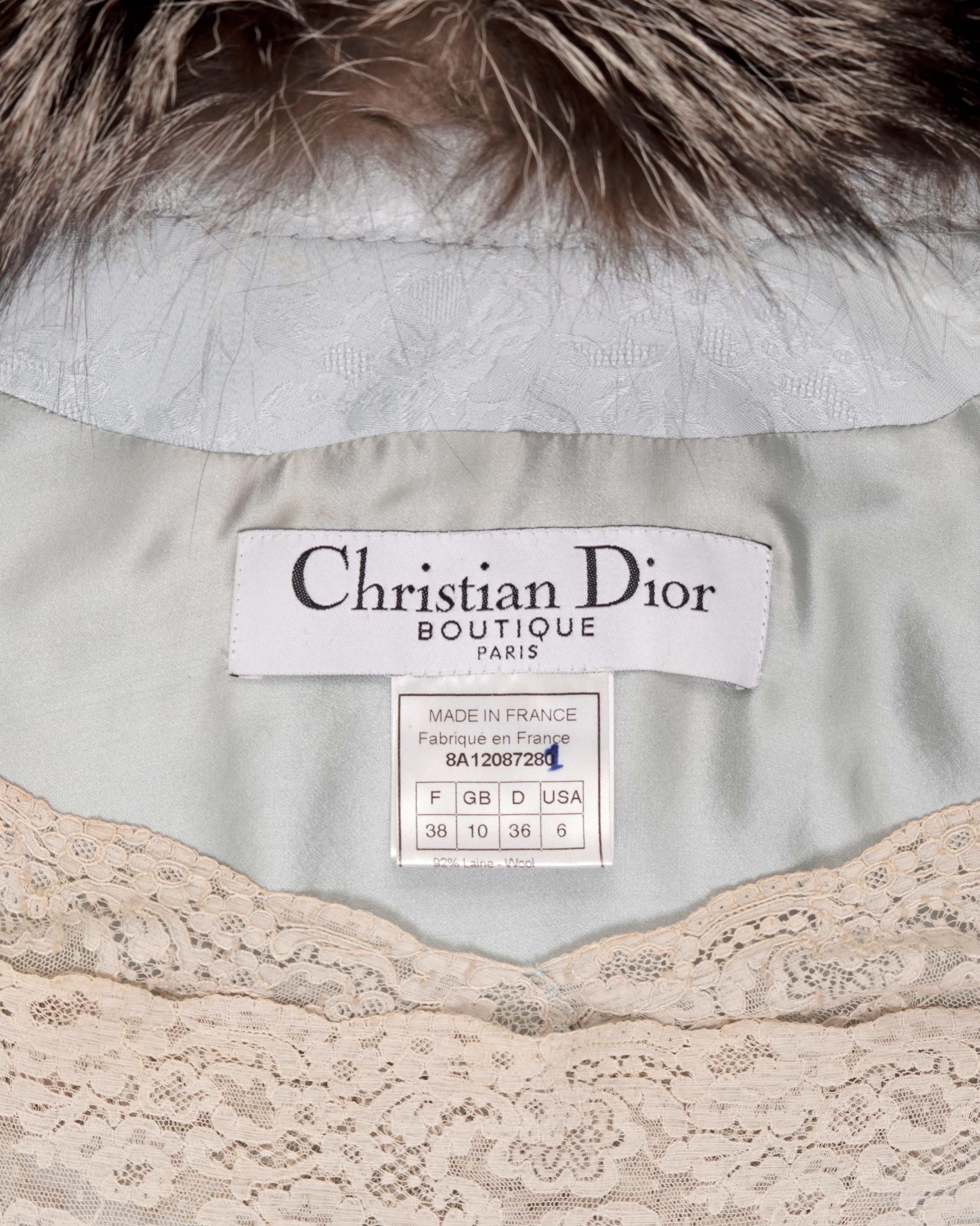 Christian Dior by John Galliano powder blue slip dress and cocoon coat, fw 1998 8